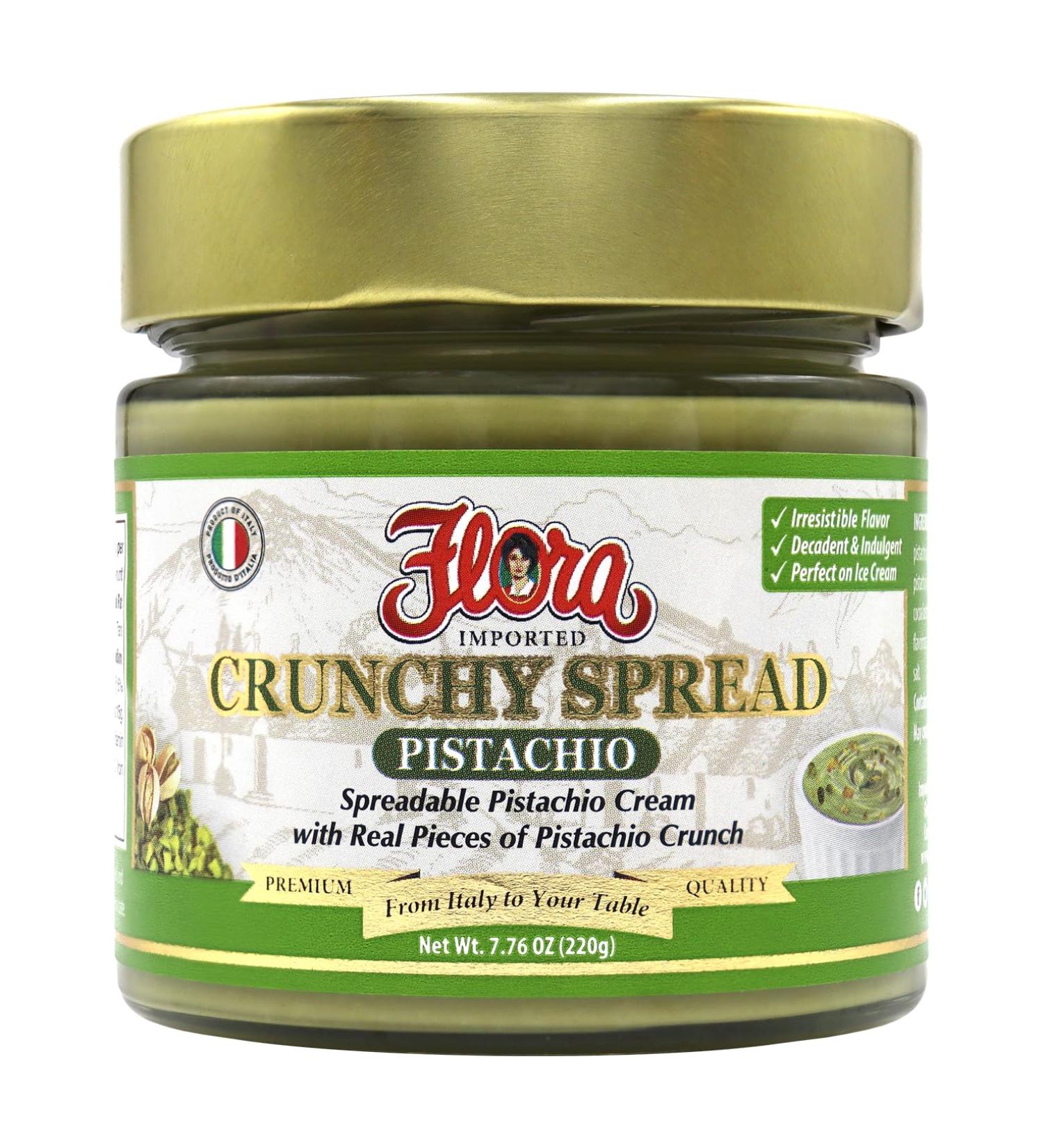 Flora Fine Foods Sweet Pistachio Crunchy Spread - Authentic Italian 7.76 Oz Jar - Buy Online Worldwide - Buy Online on GoSupps.com