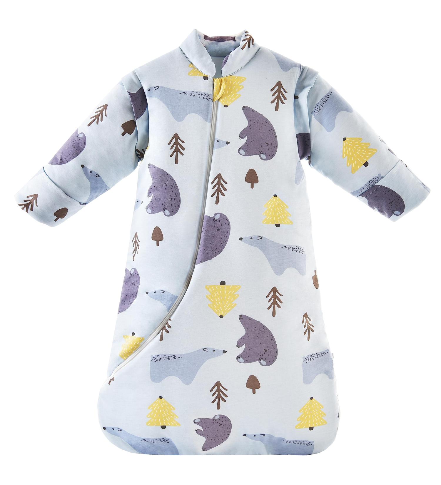Chilsuessy Baby Sleeping Bag with Detachable Long Sleeves | 2.5 Tog Wearable Blanket for Winter | Blue Polar Bear Design | 2-4 Years - Buy Online on GoSupps.com