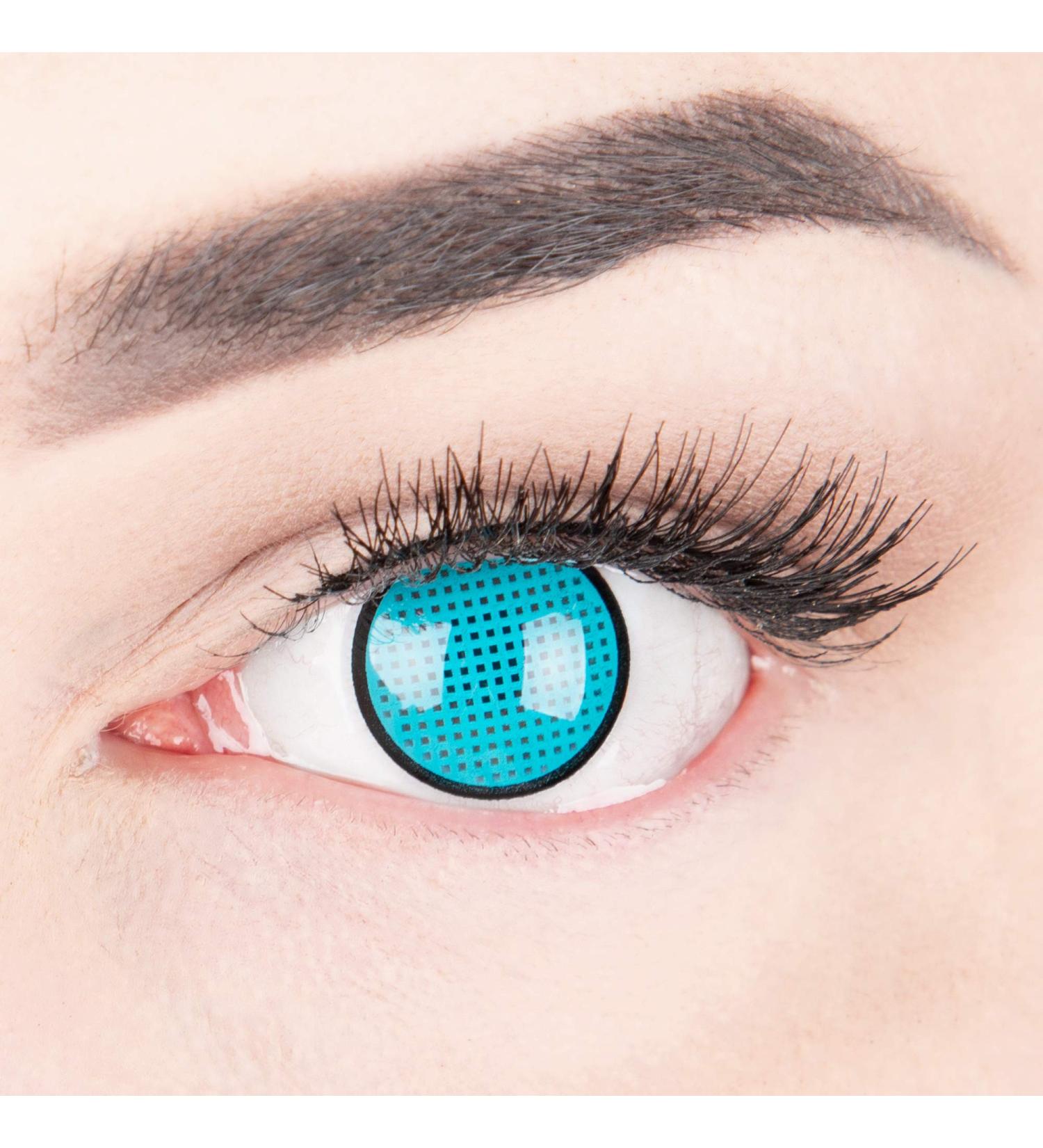 Buy Colored Contact Lenses - Blue Screen Mesh Merealens Annual - Perfect for Carnival Halloween & Fun - High-Quality 1 Pair (No Prescription) - Buy Online on GoSupps.com