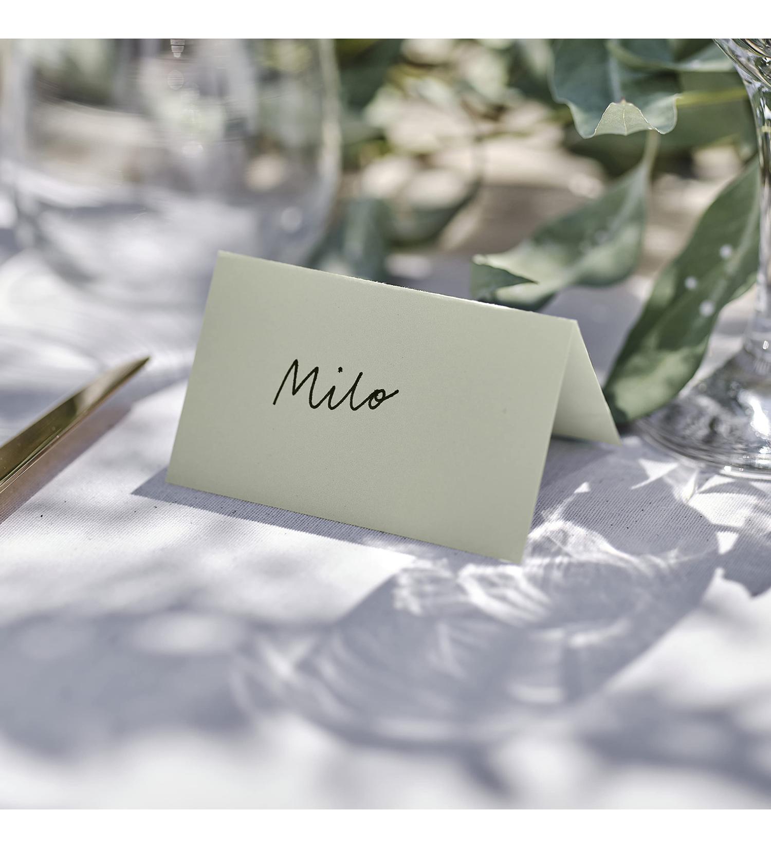 Ginger Ray Sage Wedding Cards - 10 Green Place Cards for Elegant Celebrations - Buy Online on GoSupps.com