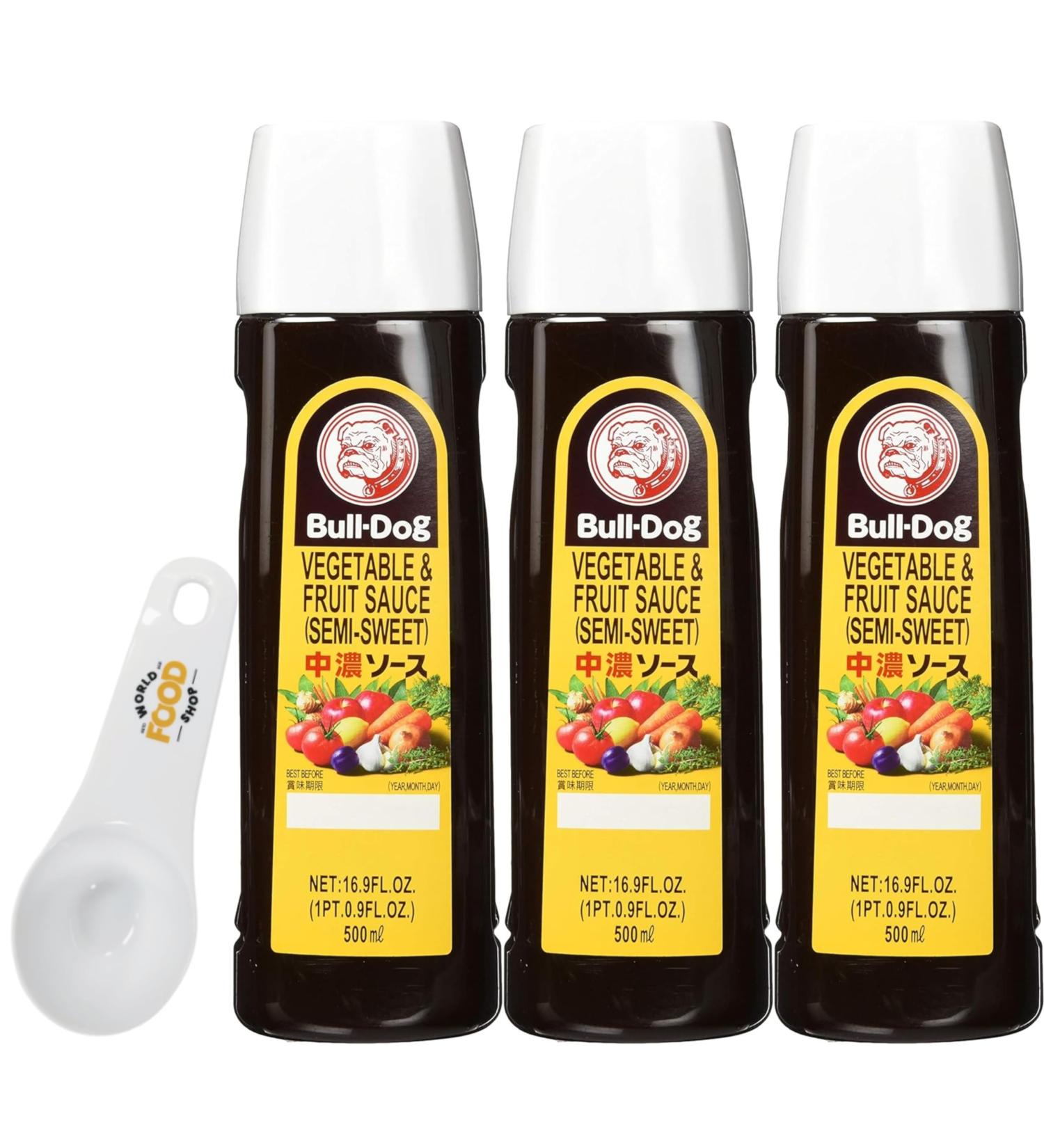 Bulldog Chuno Sauce 300ml - Pack of 3 with World Food Shop Scoop - Japanese Flavour Versatile Condiment Multipack for Convenient Usage - Buy Online on GoSupps.com