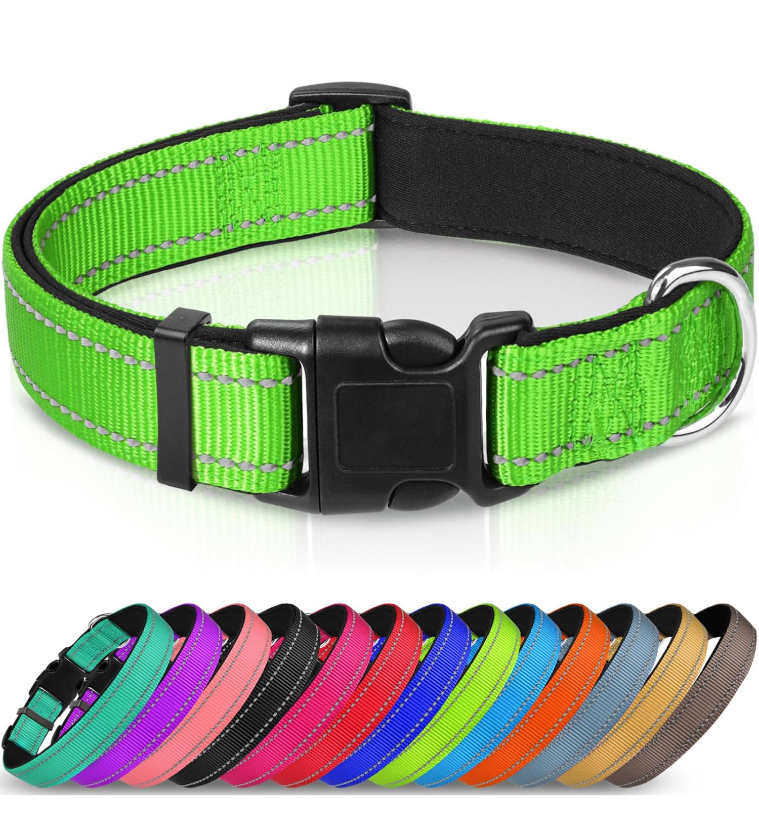Joytale XL Reflective Dog Collar for Large Dogs Green | Durable & Safe | Pack of 1 - Buy Online on GoSupps.com