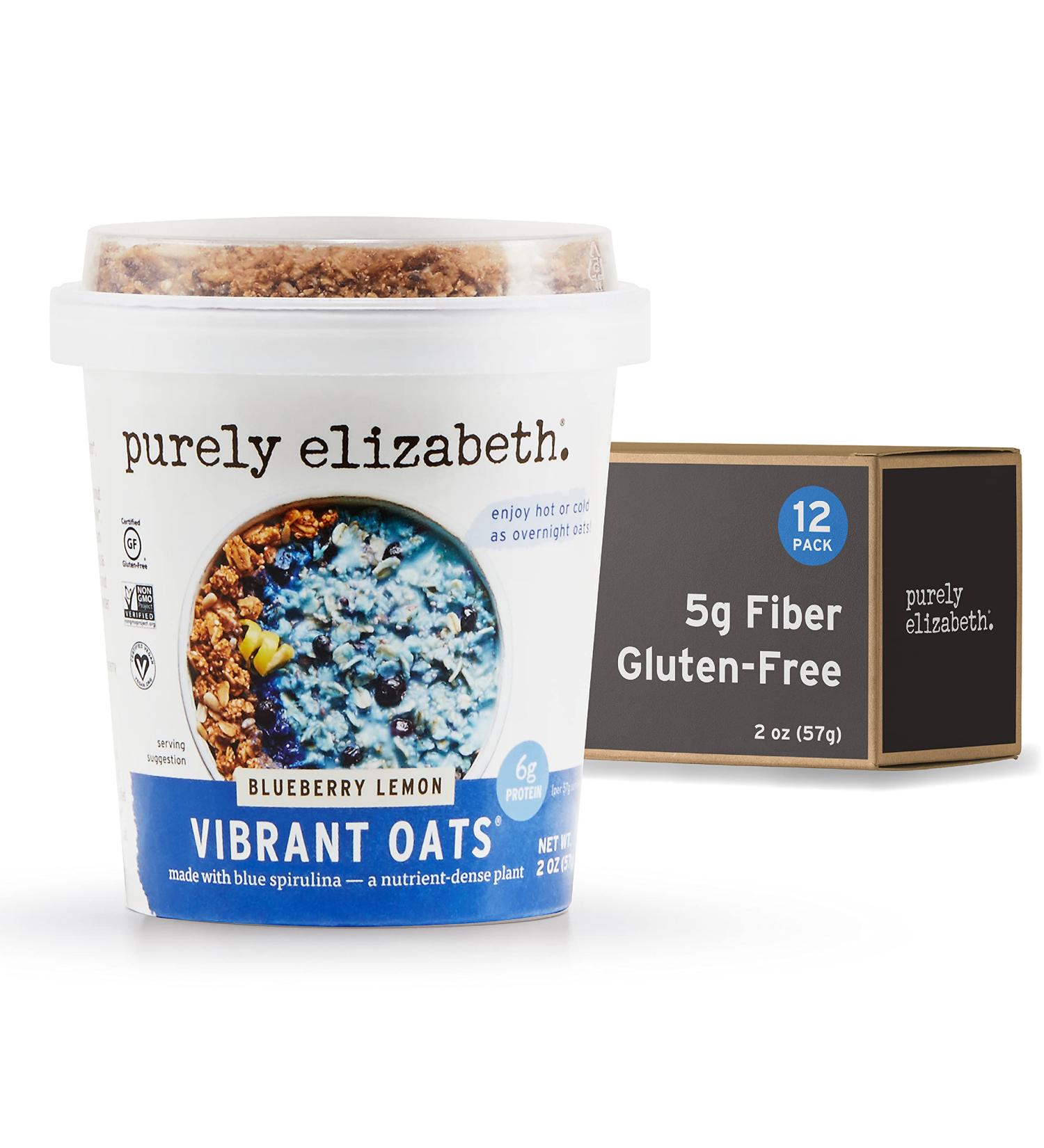 Shop Purely Elizabeth Gluten-Free Blueberry Lemon Oats Cups - 12 Count - Buy Online on GoSupps.com