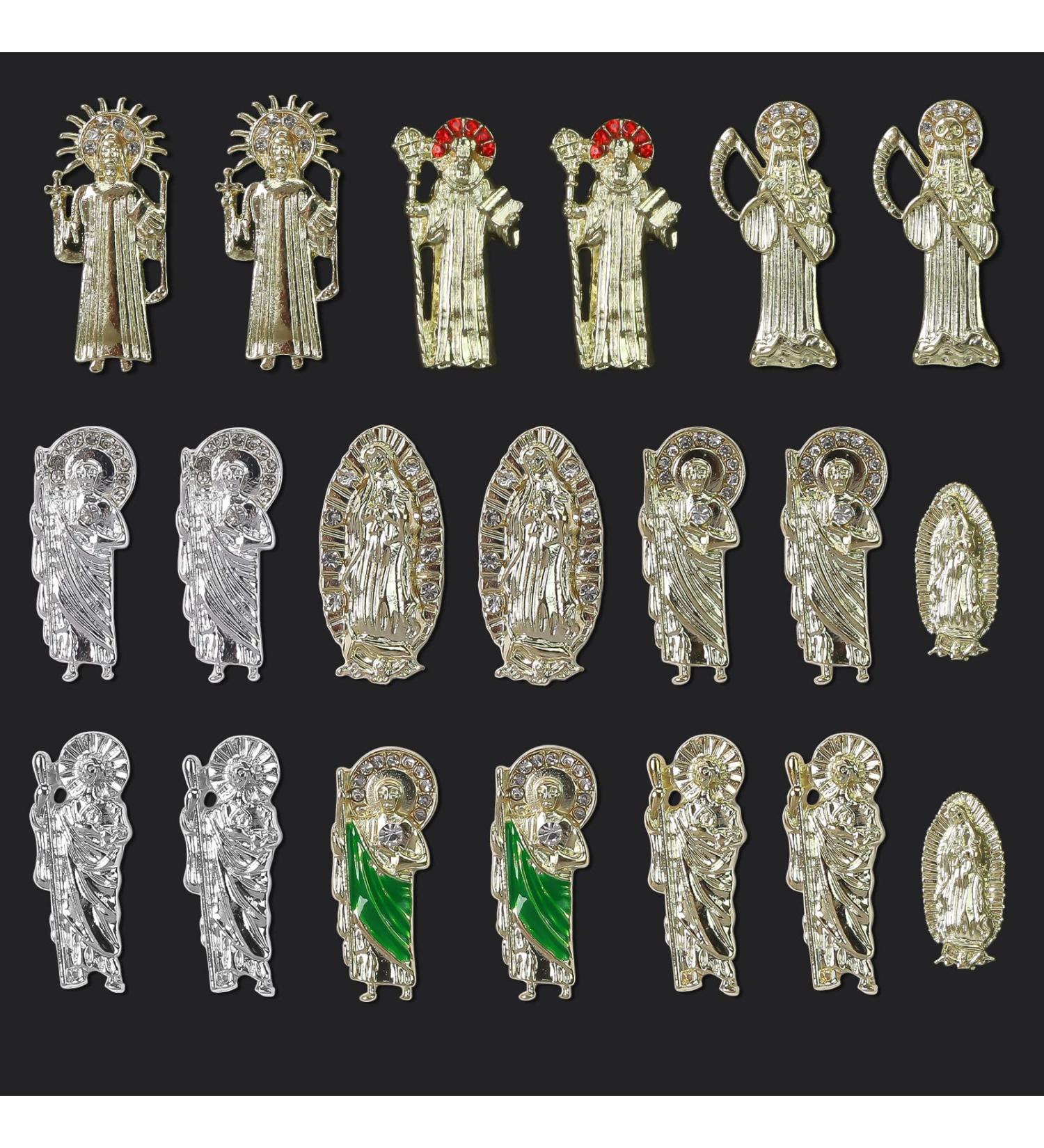 20PCS San Judas Nail Charms | Virgin Mary & San Judas Tadeo Charms for Acrylic Nails | 3D Metal Alloy Rhinestones for Women DIY Nails - Buy Online on GoSupps.com