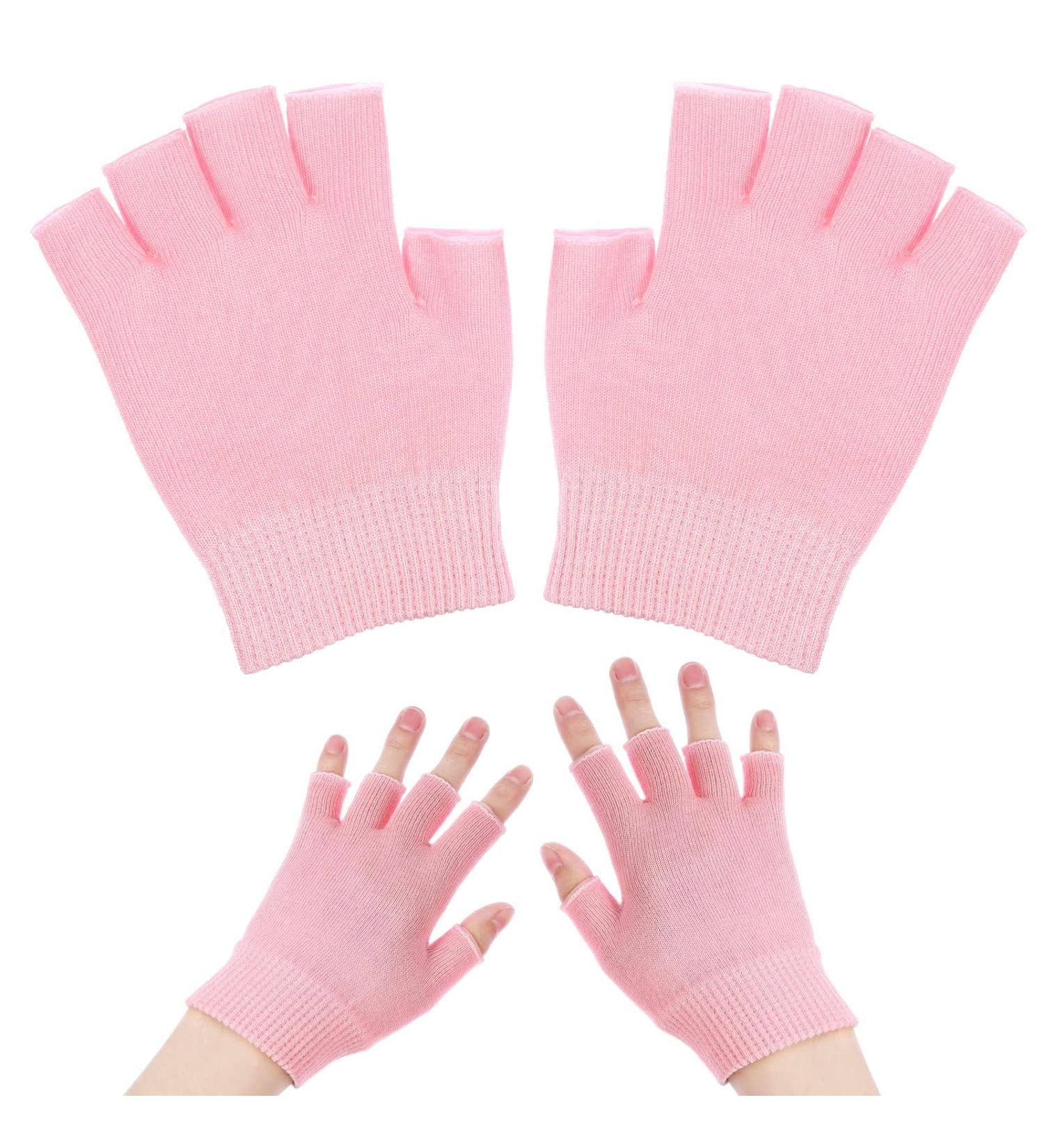 Heallily Moisturizing Gel Gloves - Fingerless Therapy Glove for Dry Cracked Hands Treatment - Pink, 1 Pair - Buy Online on GoSupps.com
