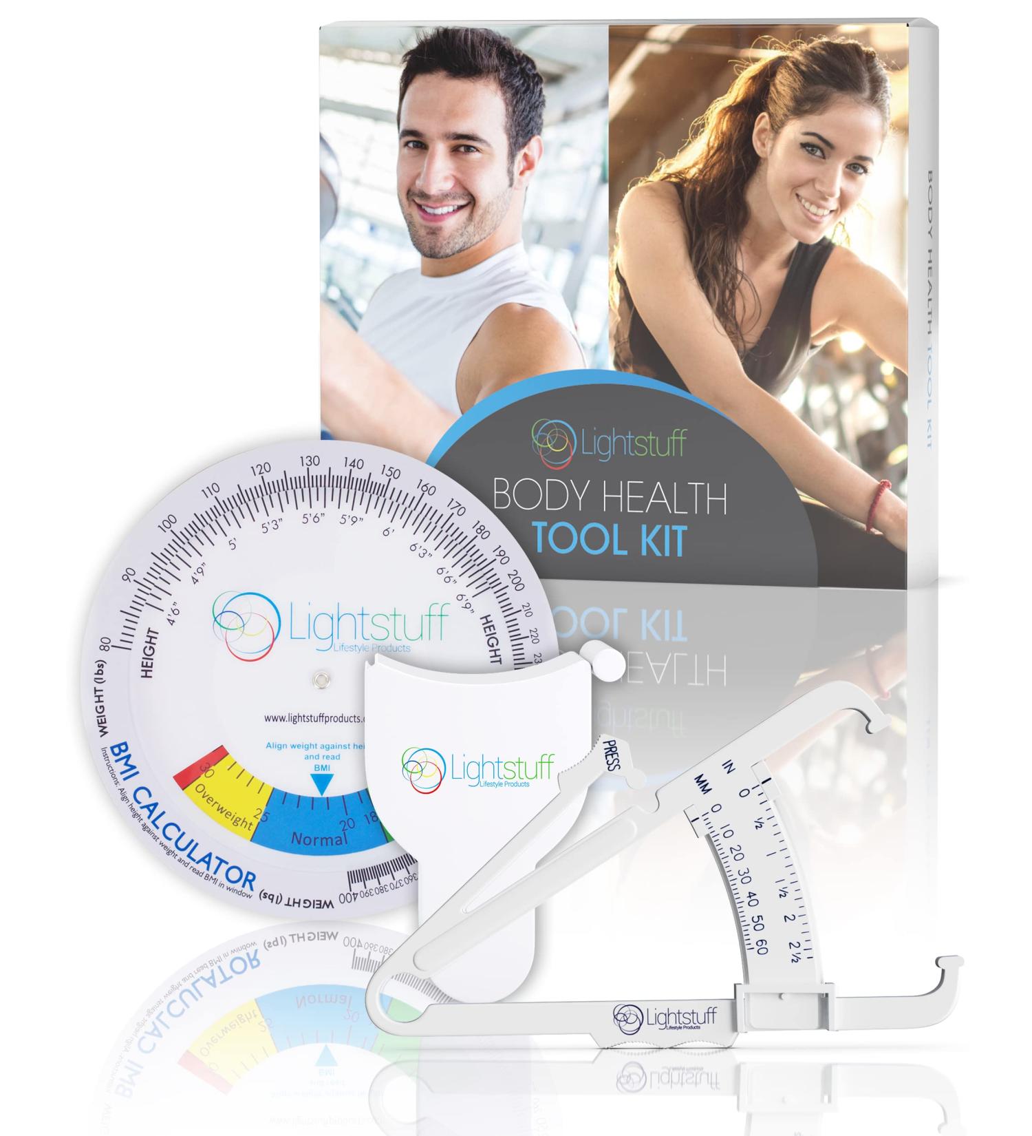 Skinfold Caliper & Body Tape Measure with BMI Calculator - Body Fat Percentage Charts Included - Buy Online on GoSupps.com