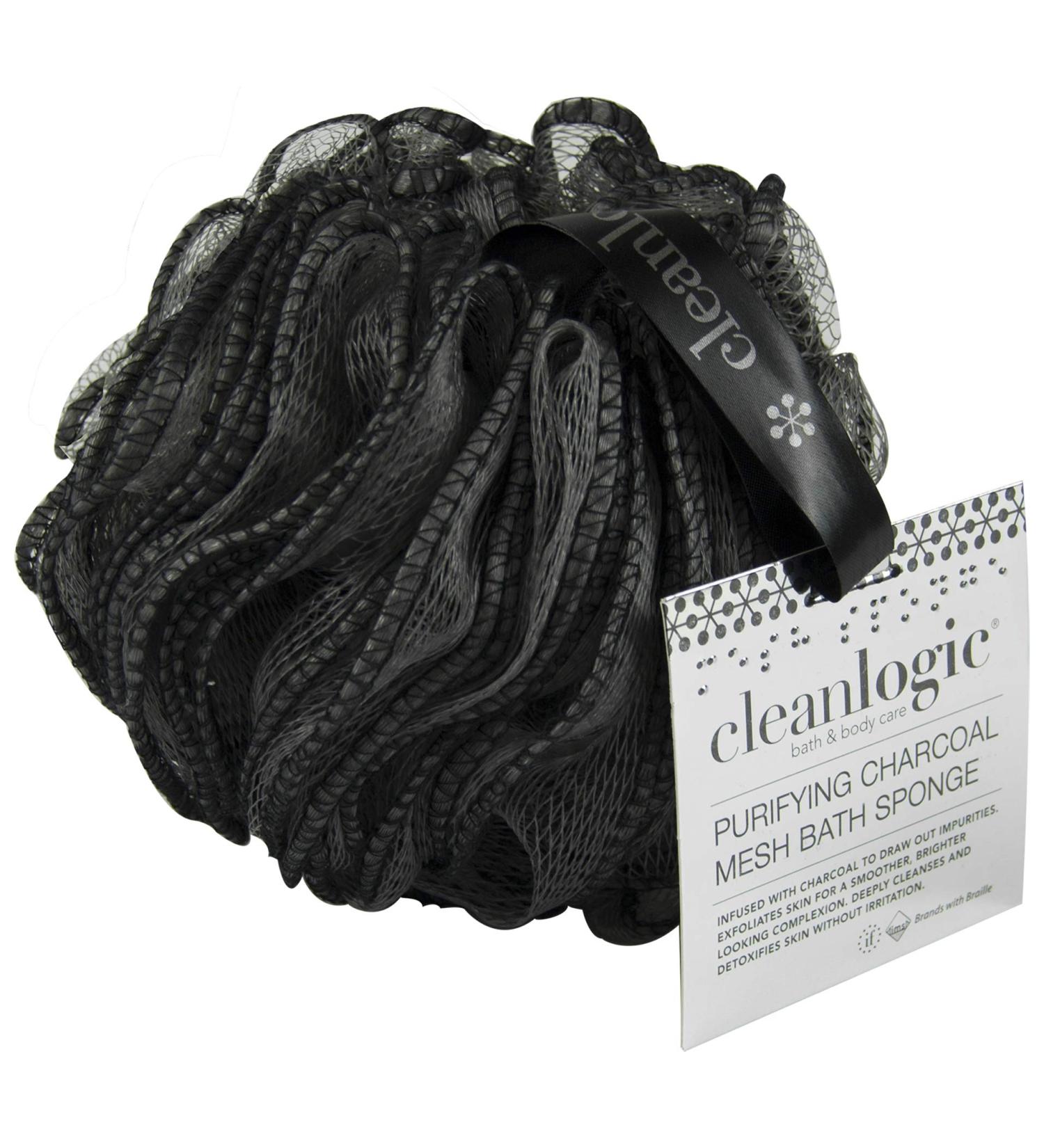 Cleanlogic Detoxify Charcoal Mesh Sponge 60 Grams Assorted Colors (Pack of 6)