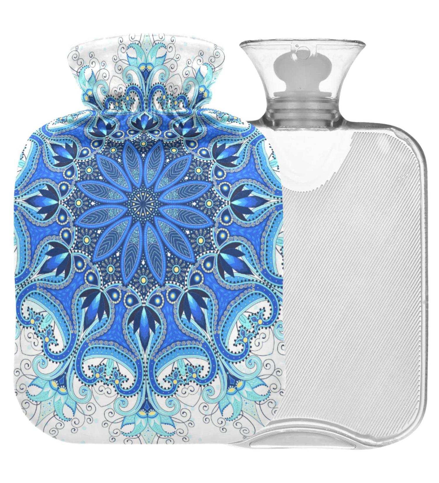 Naanle 2L Hot Water Bottle with Paisley Snowflakes Cover | Pain Relief for Cramps & Heat Therapy - Buy Online on GoSupps.com