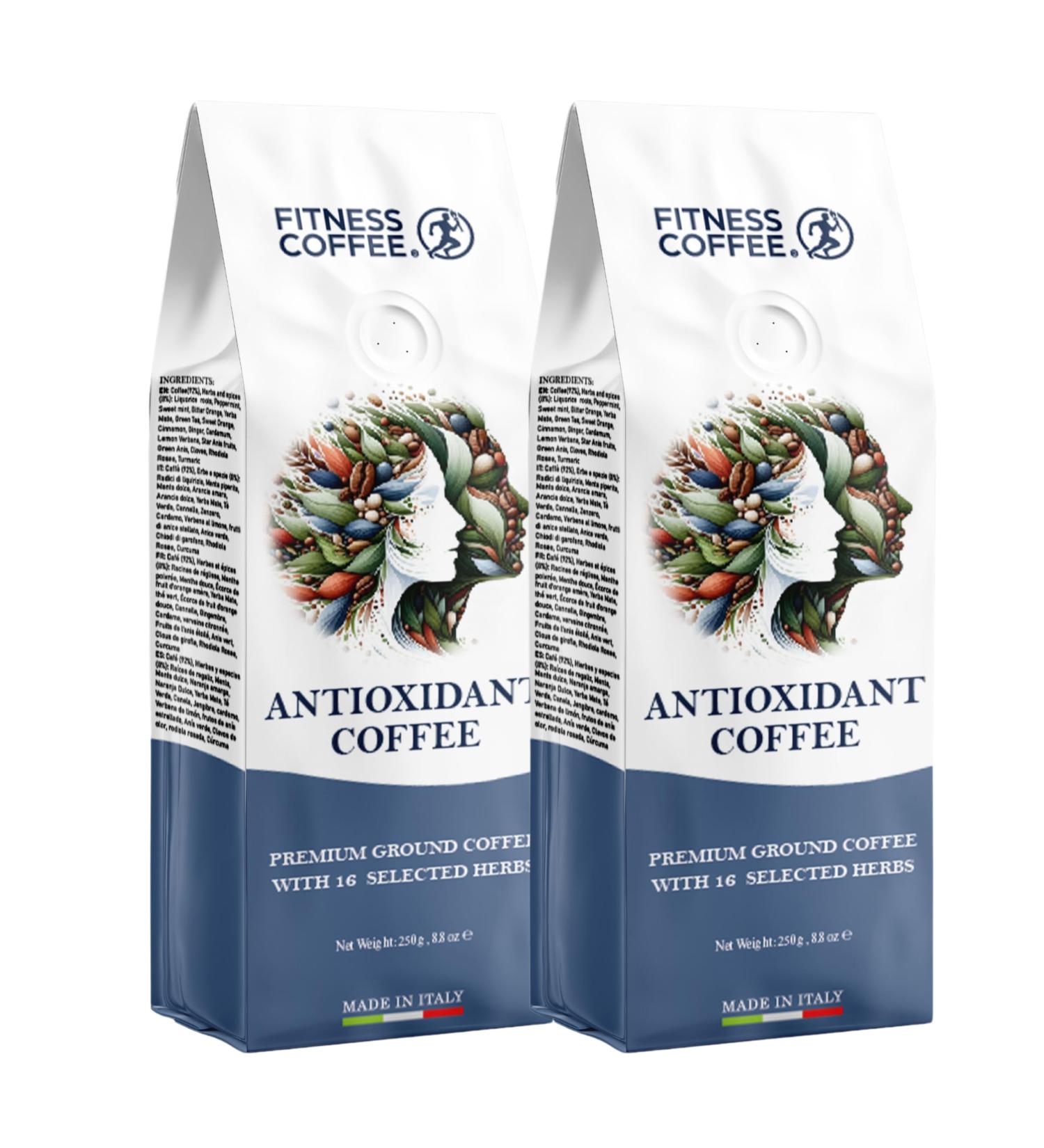 Fitness Coffee Patented Antioxidant Coffee - 2 x 250g bags of ground coffee - Buy Online on GoSupps.com