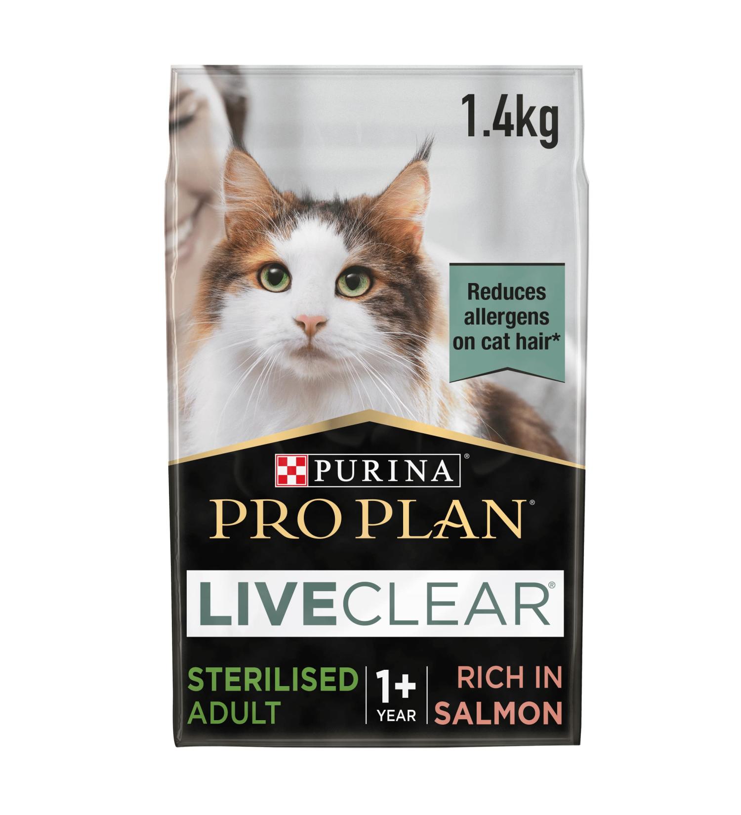 Purina Pro Plan Liveclear Adult Sterilized - 1+ - Rich in Salmon - 1.4Kg - Buy Online on GoSupps.com