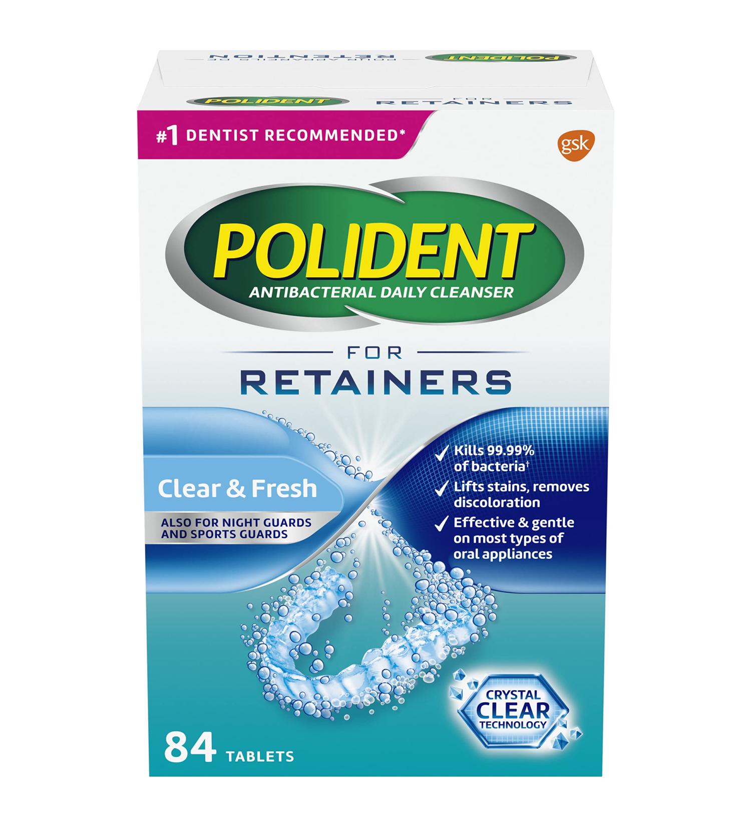 Polident Retainers Cleansing Tabs 84ct (Packaging May Vary) 84 Count (Pack of 1) - Buy Online on GoSupps.com