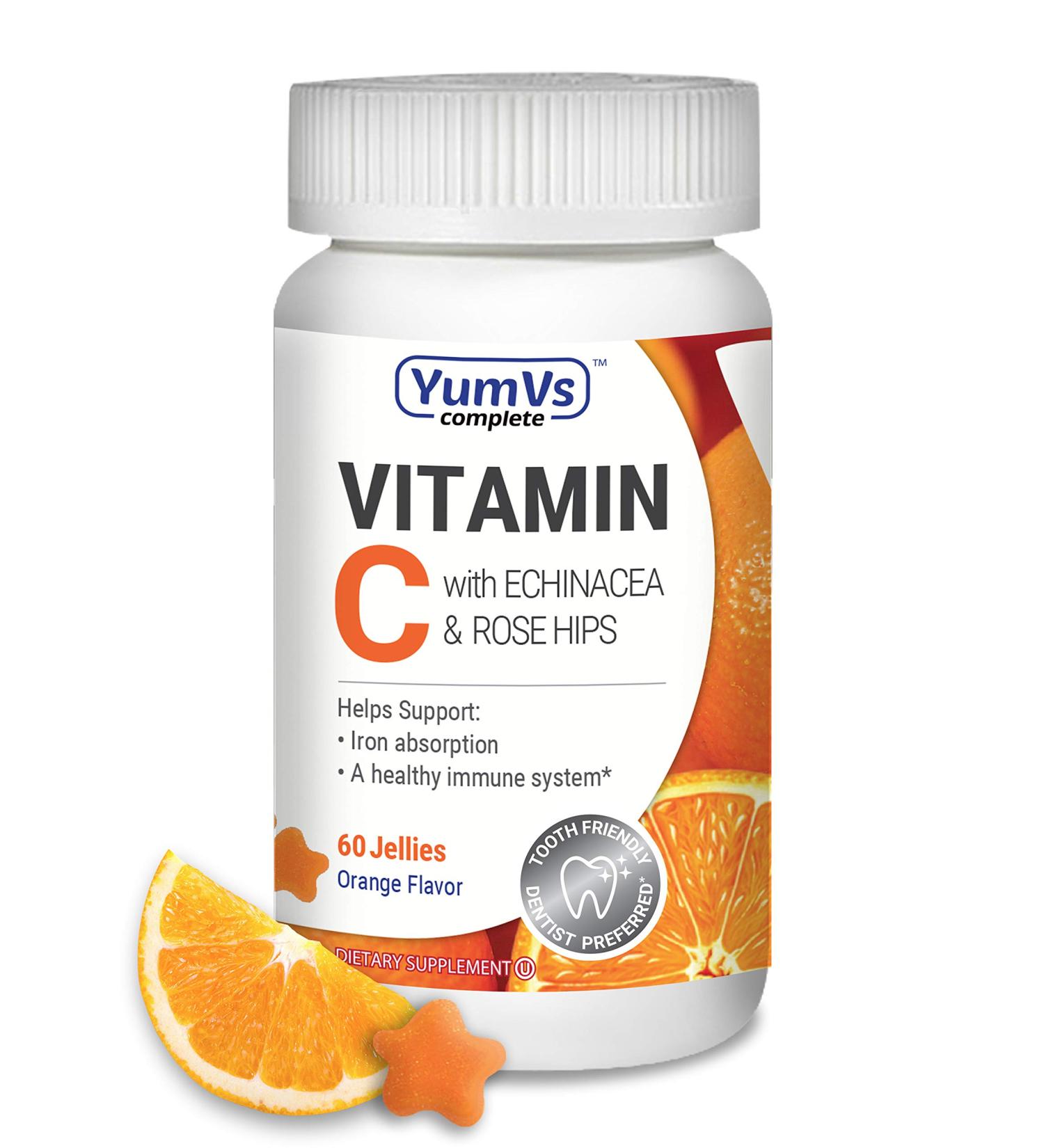 YumVs Vitamin C with Echinacea & Rose Hips - 60 Orange Flavor Jellies - Buy Online on GoSupps.com