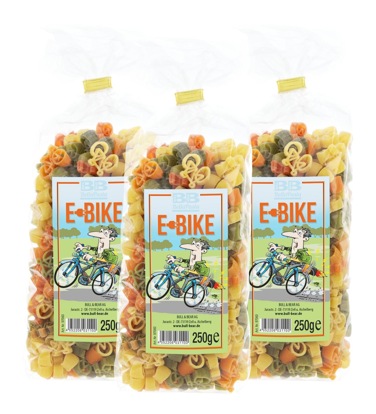 Bull & Bear Bunte e-Bike Noodles - Handmade Durum Wheat Semolina Pasta Gift Set (3x250g) - Buy Online on GoSupps.com