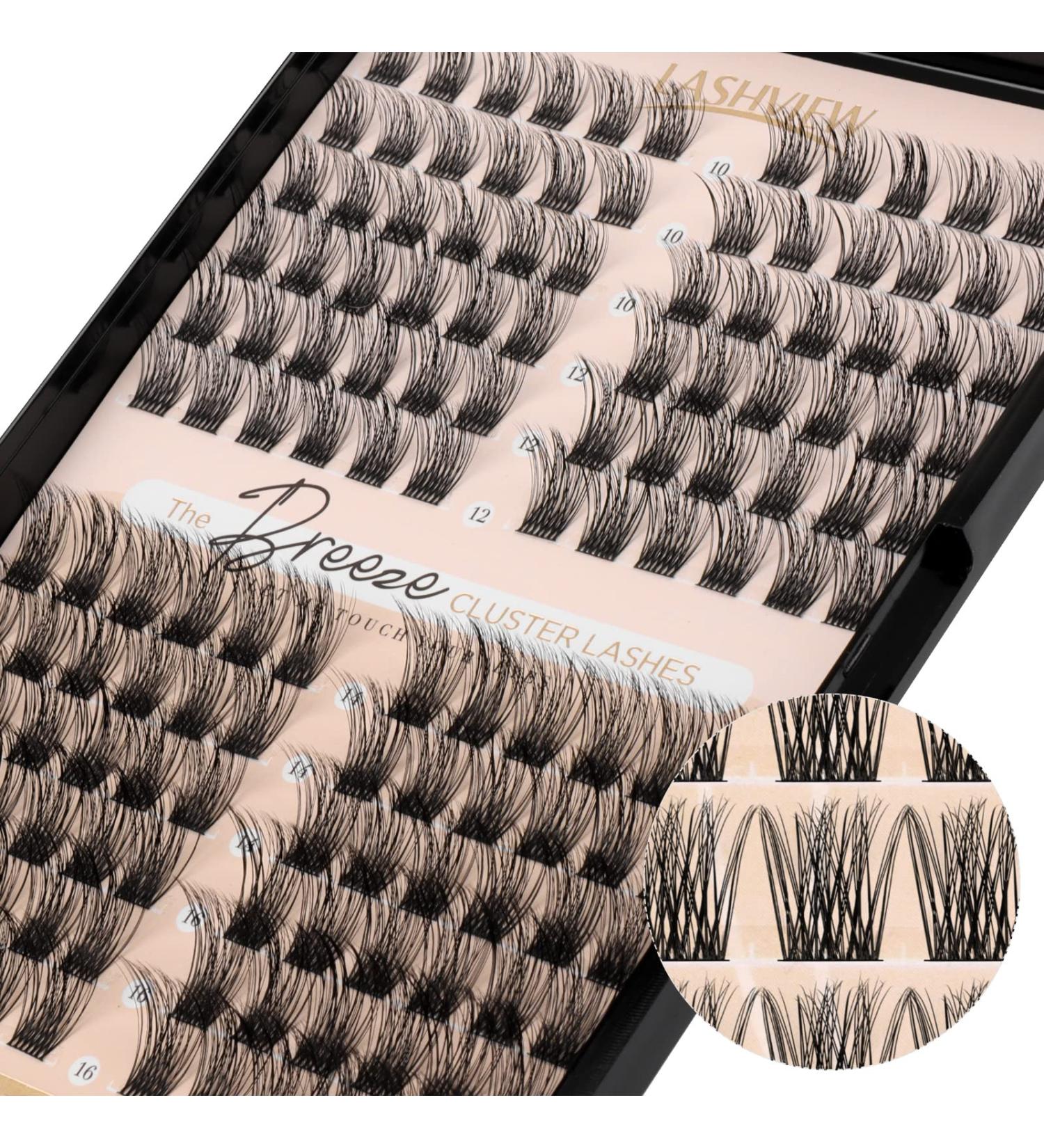 Lashview Eyelash Clusters - 144 PCs DIY Mega Volume Extensions | Soft Super Thin Band for Volume Look | Reusable D-10-16 Mix - Buy Online on GoSupps.com