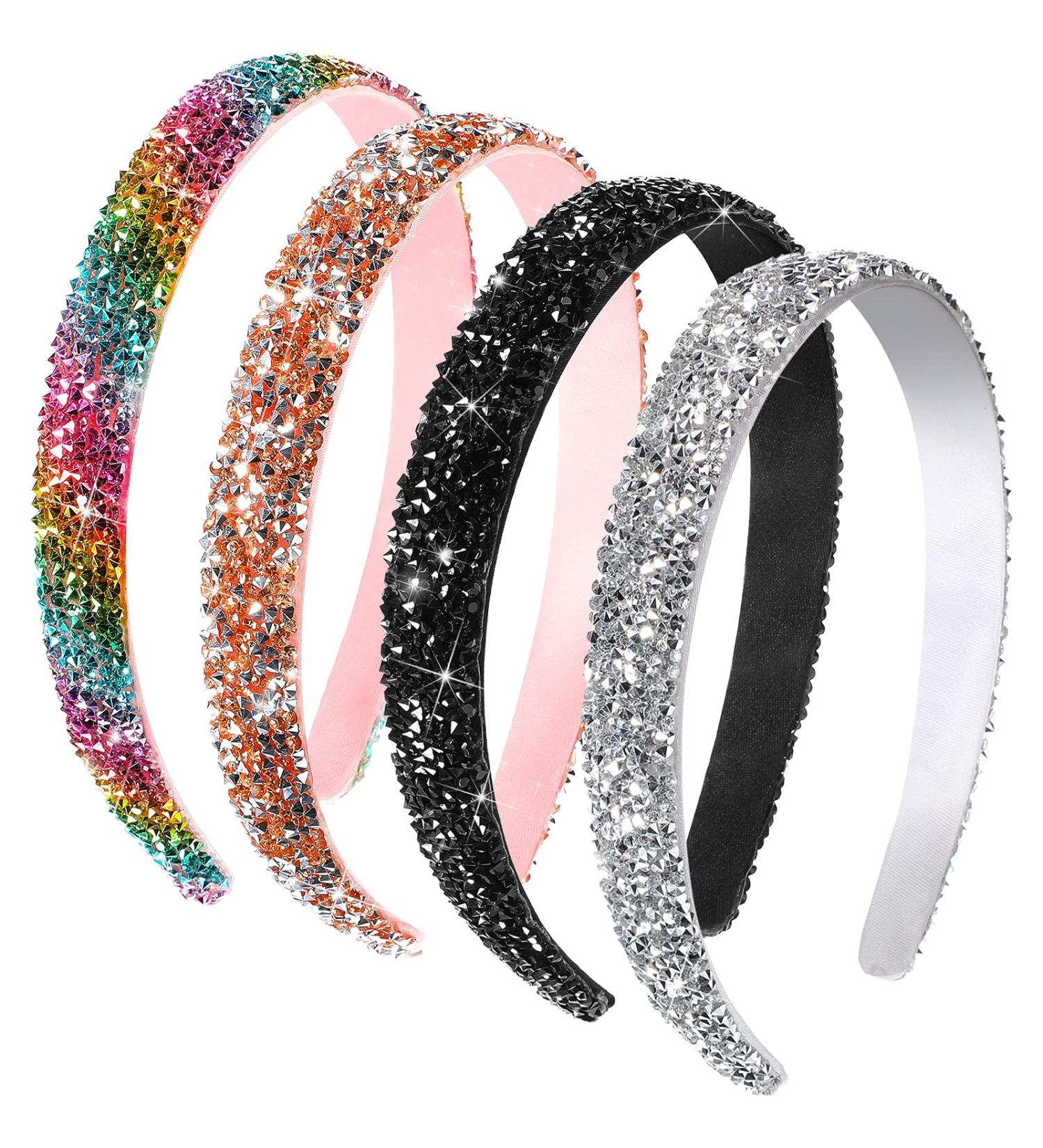 Waydress Rhinestone Headband Set - 4 Pieces Crystal Sparkly Jewel Bling Hair Accessories for Women (Bright Color) - Buy Online on GoSupps.com