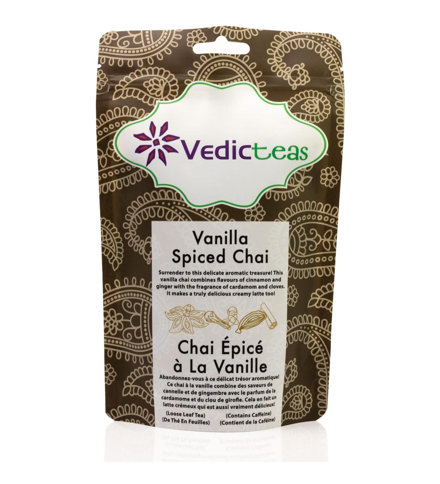 Vanilla Spiced Chai Loose Tea With Spices Masala Chai Tea Perfect For Chai Tea Latte French Vanilla Natural Flavours Blended In Canada Made With Pure Assam Tea And Spices 125gm or 4.40oz - Buy Online on GoSupps.com