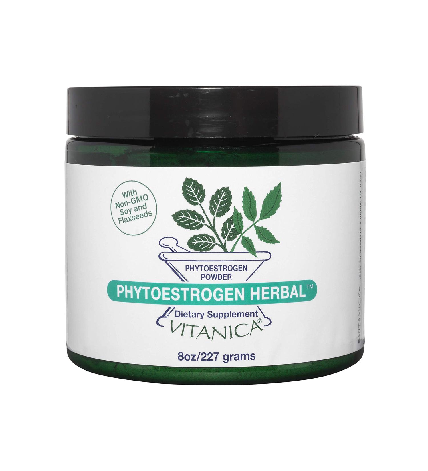 Vitanica Phytoestrogen Herbal PMS Menopause Relief Supplement 8 Oz - Hormone Balance, Night Sweats & Hot Flash Relief - Vegan Powder with Soy Isoflavones - Buy Online on GoSupps.com