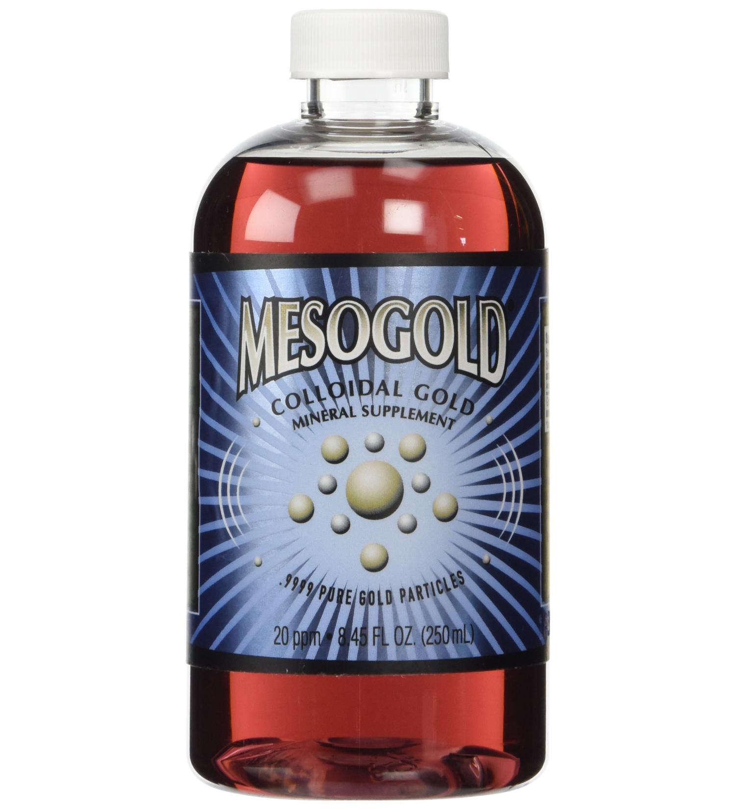MesoGold 20 ppm Colloidal Gold 250 mL/8.45 Oz - High-Quality Colloidal Gold Supplement - Buy Online on GoSupps.com