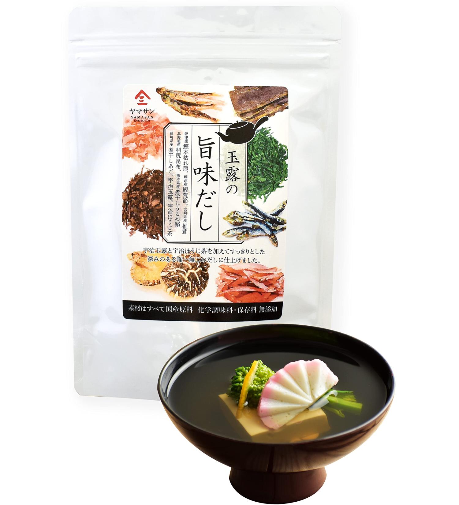 Dashi Umami Powder Soup Stock - Japanese Bonito Flakes, Kelp, Mushroom - 8g 30 Packs YAMASAN - 0.28 oz - Buy Online on GoSupps.com