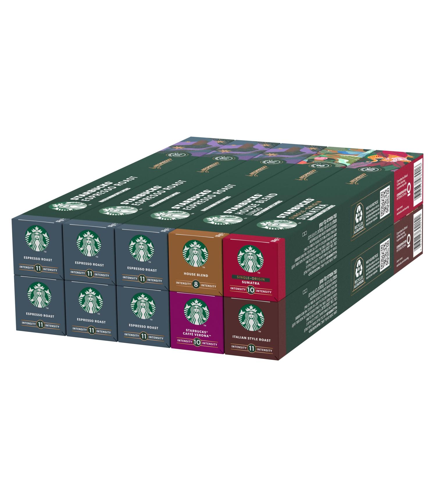 STARBUCKS Espresso Roast Variety Pack by Nespresso Coffee Capsules 10 x 10 (100 Capsules) - Buy Online on GoSupps.com