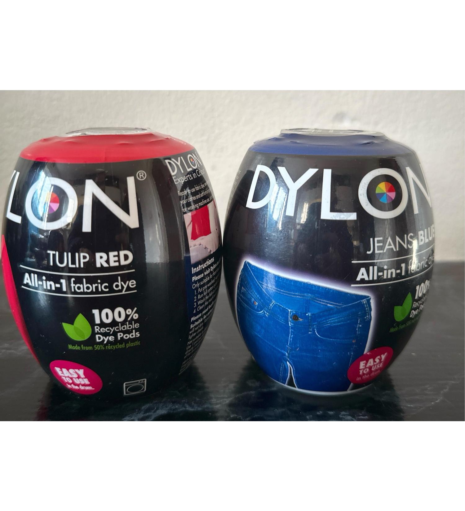 Dylon Machine Dye Pod 350g Tulip Red and/Jeans Blue by PADMASHRE Pack of 2
