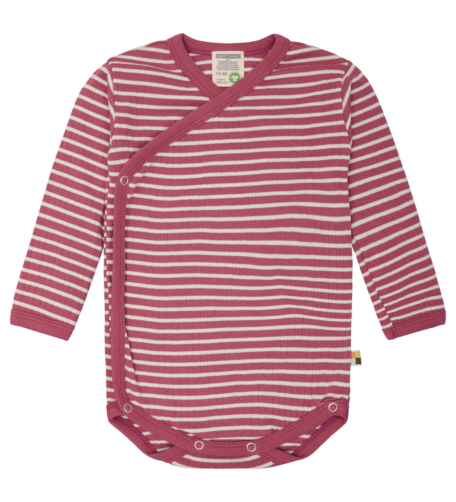 loud + proud striped with rib GOTS certified Girl bodysuit 0-24 Regular Lipstick Regular Lipstick - Buy Online on GoSupps.com