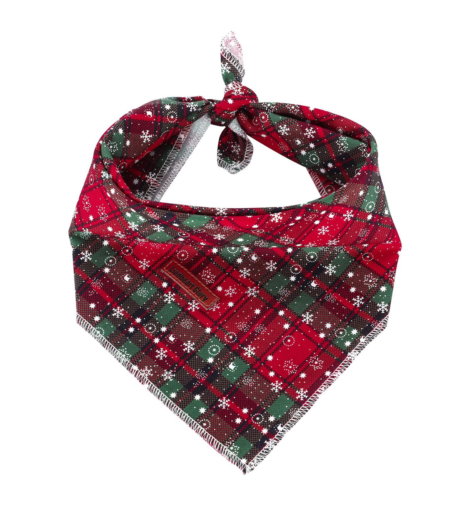 Lionheart Glory Dog Haller Washable Soft Cotton Christmas Neckerchief for Large Dogs | Adjustable Green & Red Kerchief | Perfect Holiday Accessory (1 Pack) - Buy Online on GoSupps.com