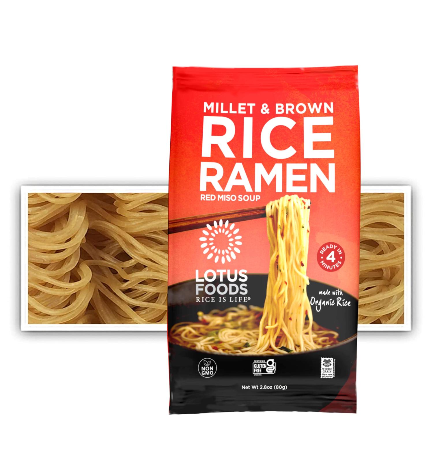 Lotus Foods Millet & Brown Rice Ramen with Miso Soup - Gluten-Free 2.8 Oz (Pack of 10) - Buy Online on GoSupps.com