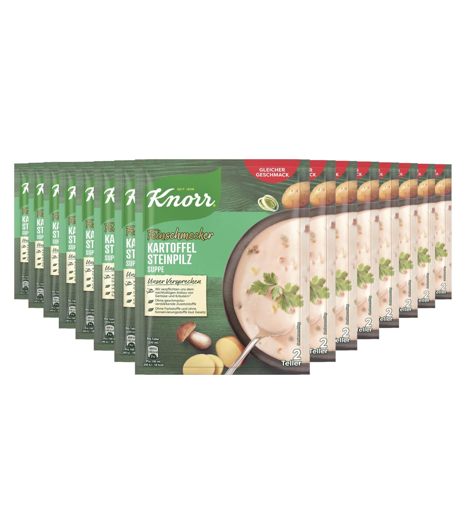 Knorr Gourmet Potato & Stone Mushroom Soup - Creamy Sustainably Grown Vegetables - 15x58g Pack | International Shipping - Buy Online on GoSupps.com