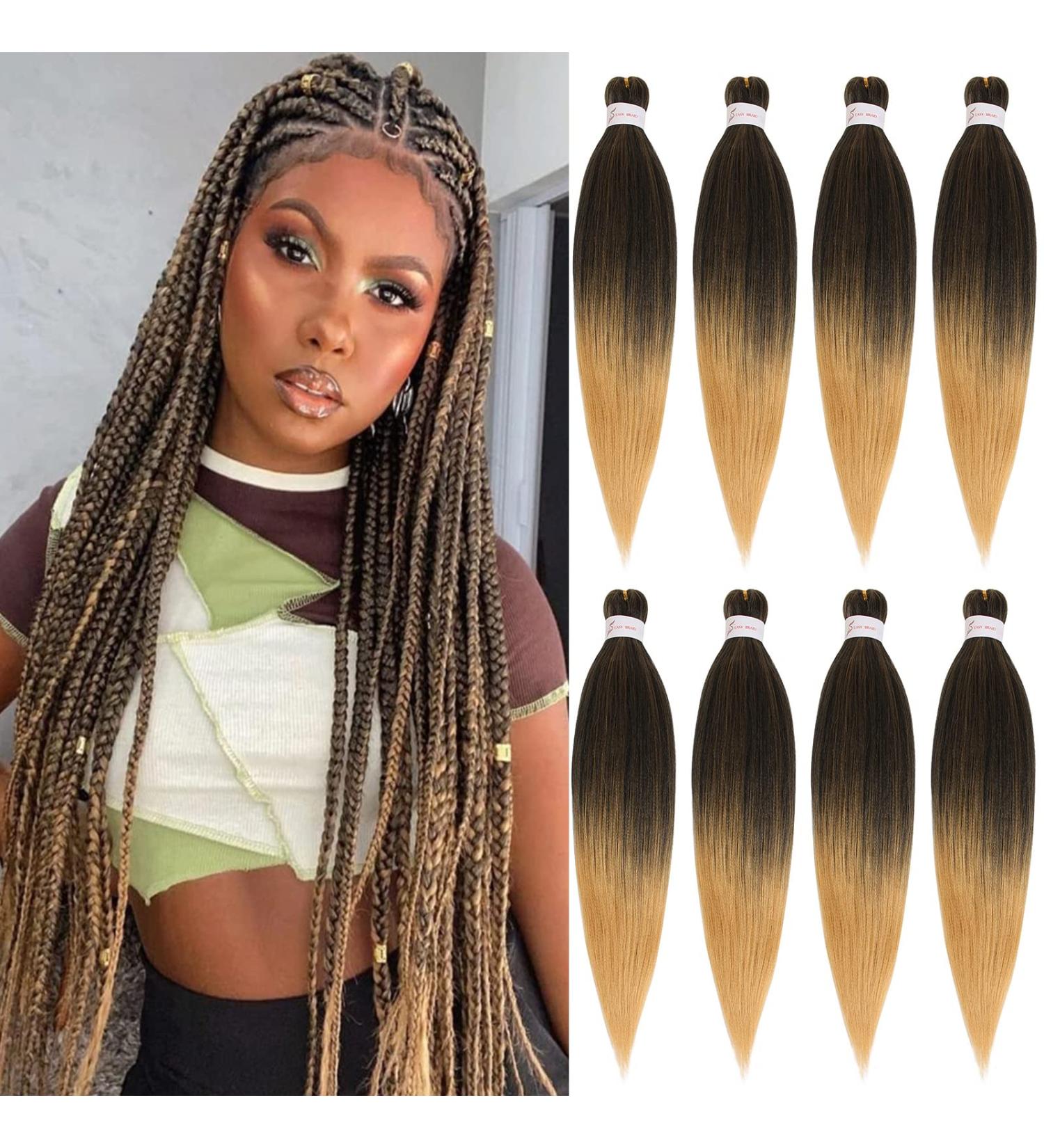 Xtrend EZ Braids Hair Extensions - 8 Packs Synthetic Fiber for Box Braids Warm Water Setting T27# Shadow Blond - 30 Inches - Buy Online on GoSupps.com
