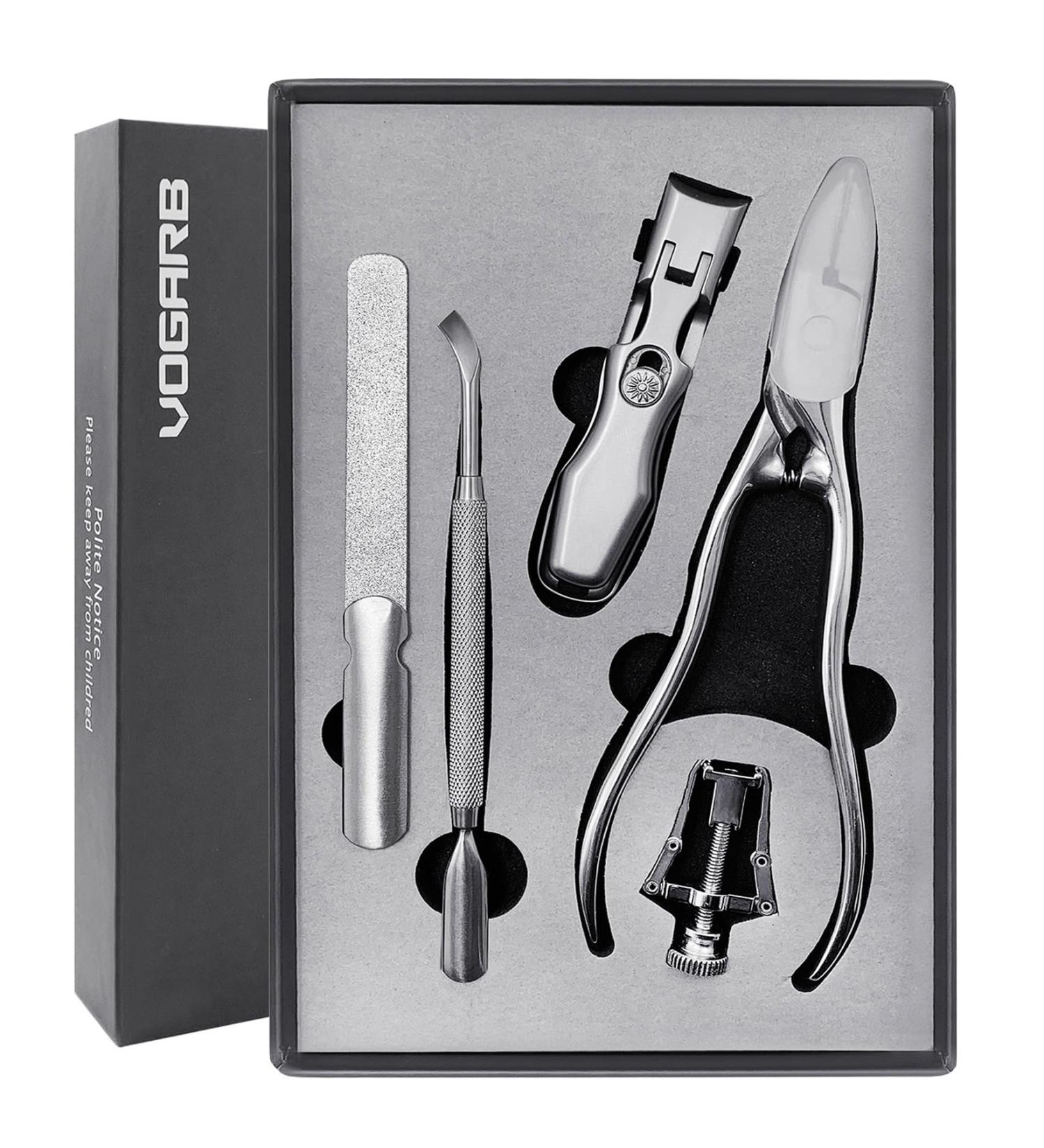 VOGARB Large Nail Clippers Set for Thick/Ingrown Nails 5pcs in 1 Toenail and Fingernail Long Handle Nipper Auto Lock Wide Opening Cutter Podiatrist Pedicure Tool for Adult Seniors (JCDKL5P) - Buy Online on GoSupps.com