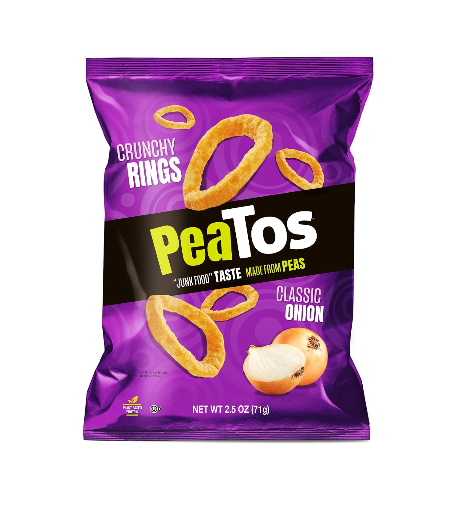 PeaTos Crunchy Rings - Classic Onion 2.5 Oz - Pack of 4 | Healthy Snack Alternative - Buy Online on GoSupps.com