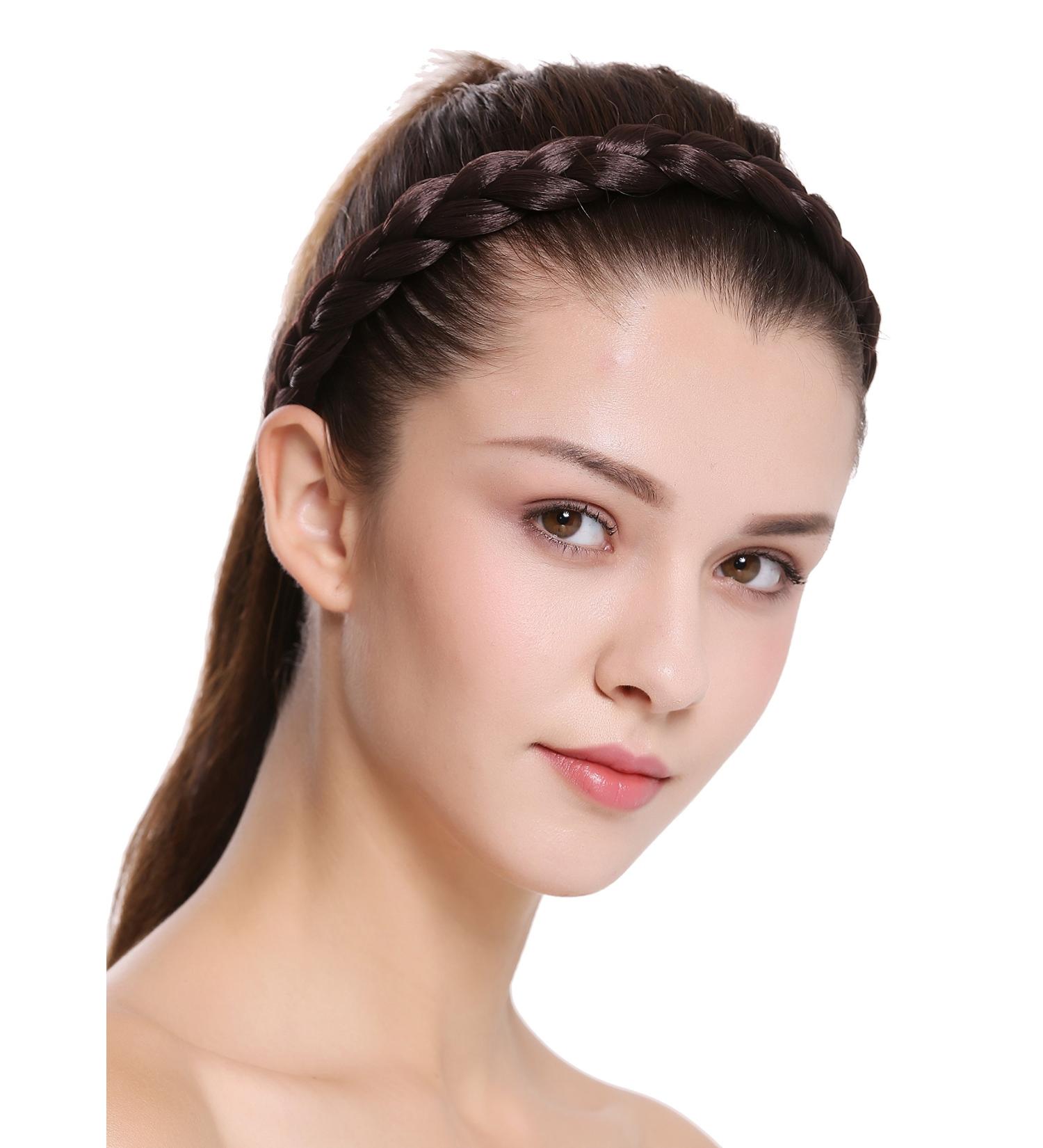 Buy WIG ME UP CXT-005-006 Braided Hairband Headband - Clip-In 2cm Wide Brown Braid for Traditional Costumes | International Shipping Available - Buy Online on GoSupps.com
