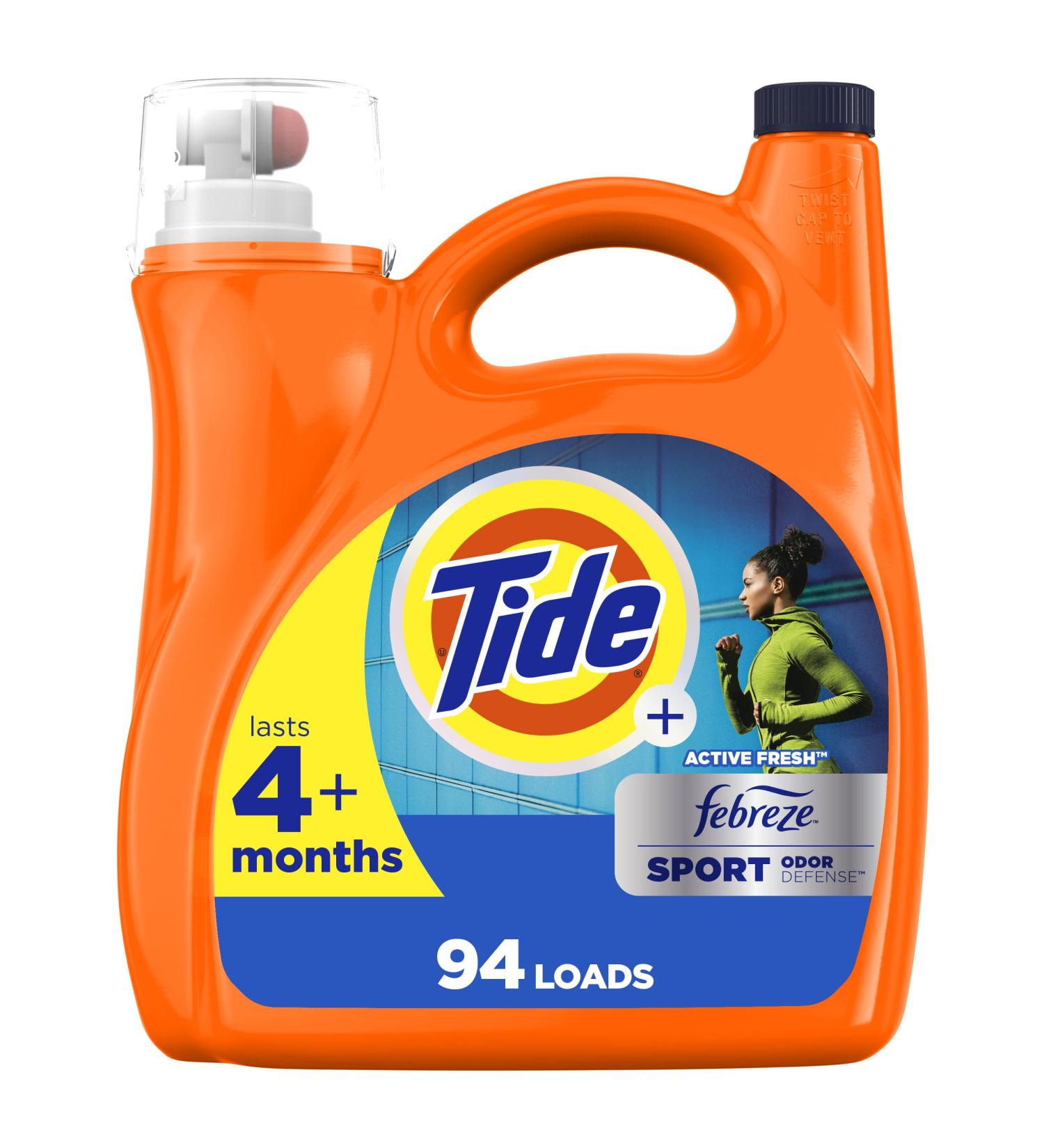 Tide Plus Febreze Sport Odor Defense Liquid Laundry Detergent - HE Compatible 132 fl oz 94 Loads - Freshen Your Laundry with Powerful Odor Control - Buy Online on GoSupps.com