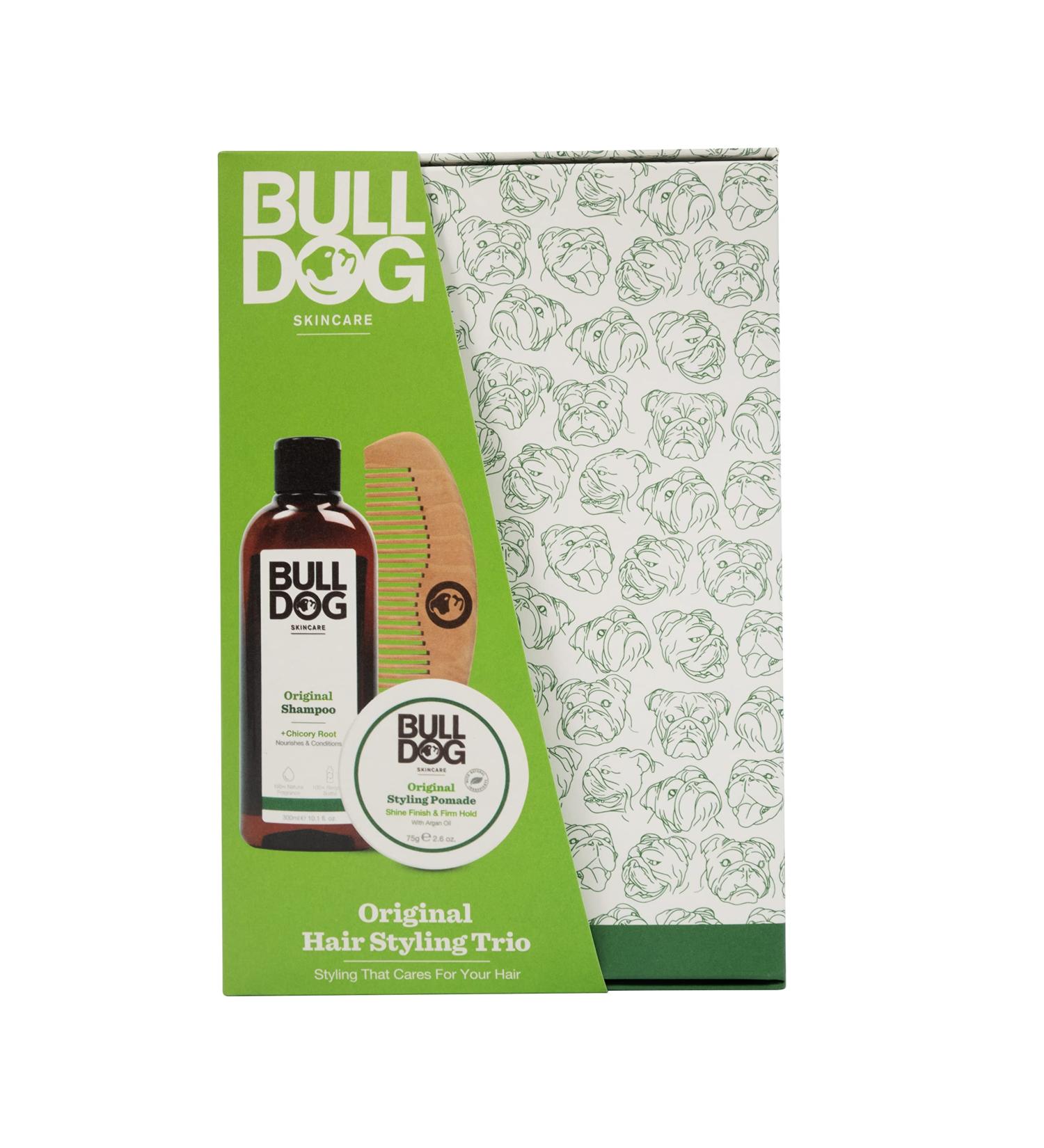 Bulldog Skincare Original Hair Styling Trio Gift Set for Men (Shampoo 300ml, Pomade 75g & Pocket Comb) - Buy Online on GoSupps.com