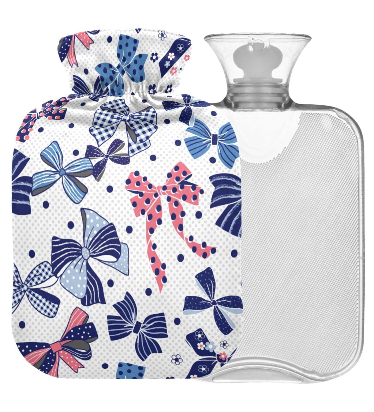 NAANLE 1L Hot Water Bottle Transparent Flower Loop Design for Pain Relief & Heat Therapy | Ideal for Bed Hands & Feet - Buy Online on GoSupps.com