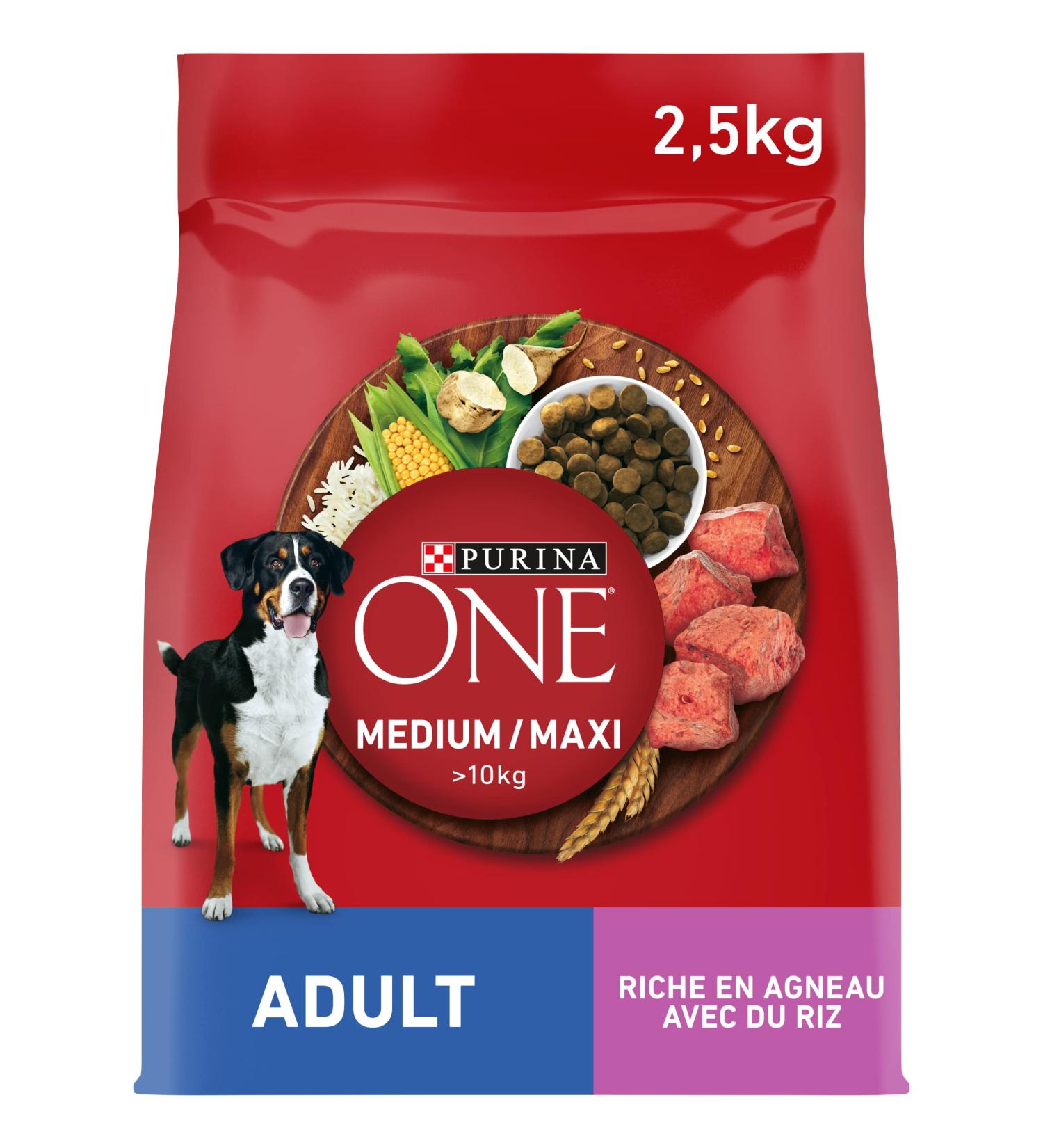 PURINA ONE Medium/Maxi Adult Beef 2.5kg Dry Food for Medium and Large Adult Dogs - Buy Online on GoSupps.com