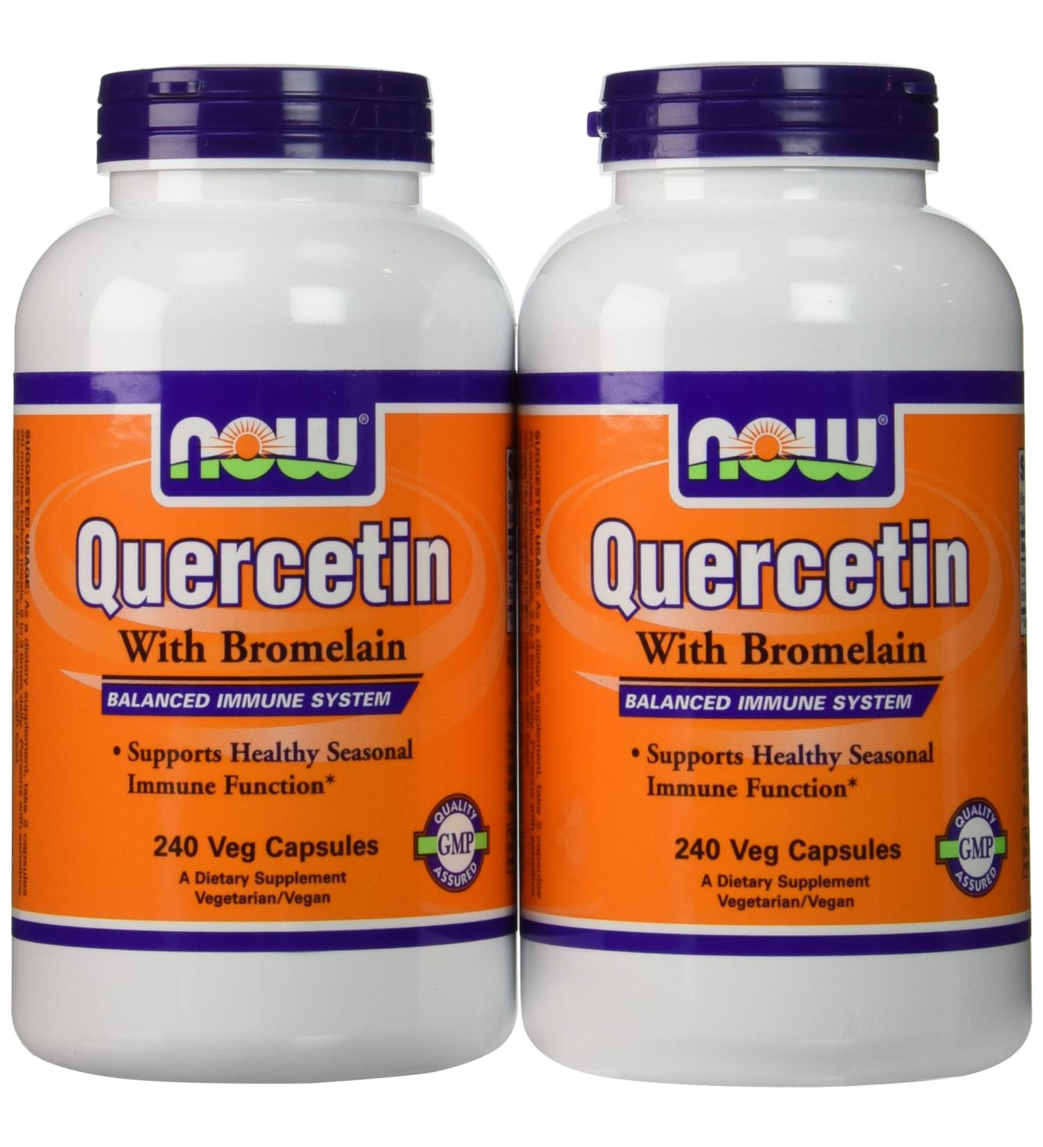 Now Foods Quercetin with Bromelain 240 Vegetable Capsule (2 Pack) - Natural Allergy Support - Buy Online on GoSupps.com