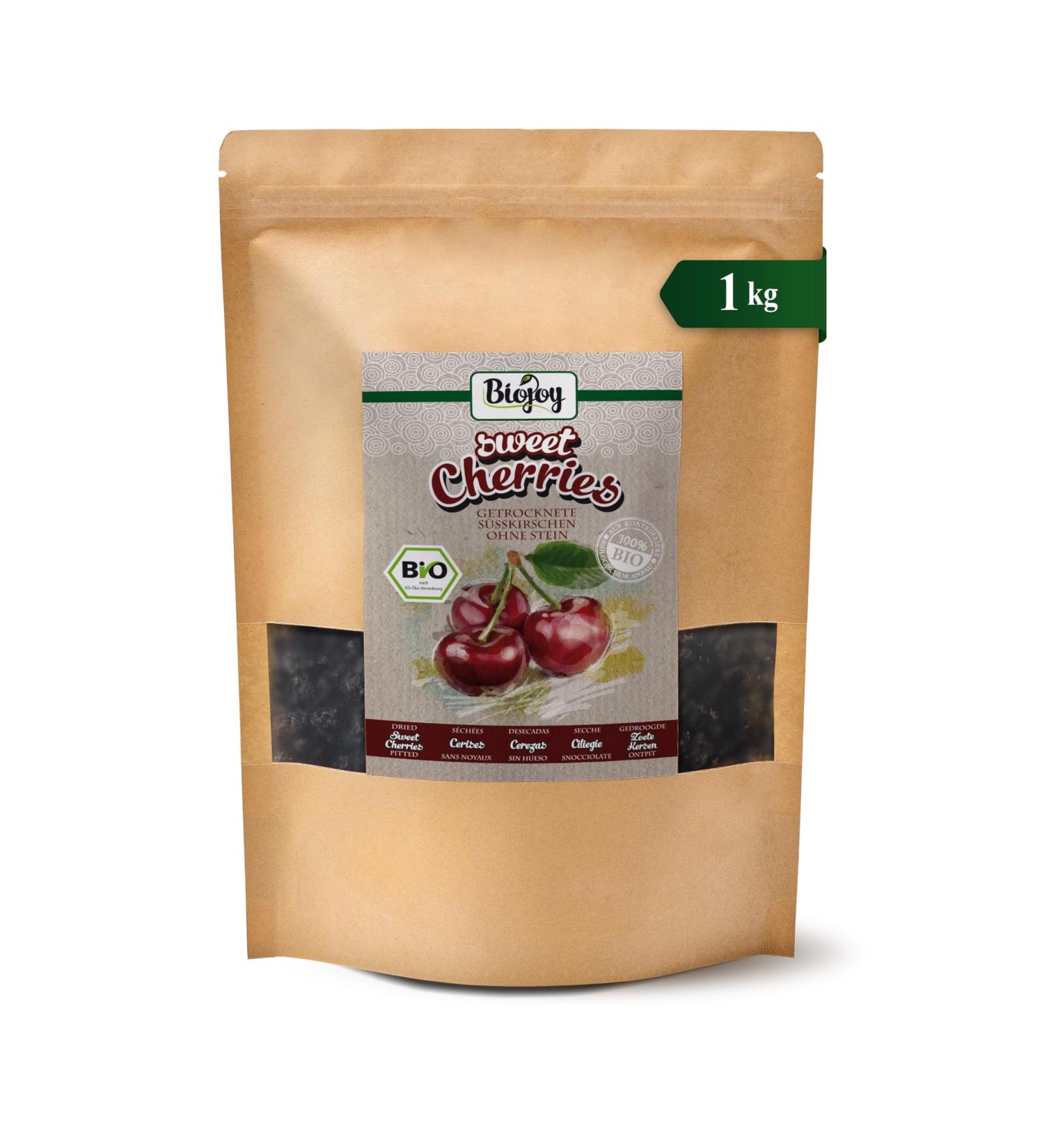  Biojoy Biojoy Organic dried cherries (1 kg) whole without stones and sulfur - Buy Online on GoSupps.com