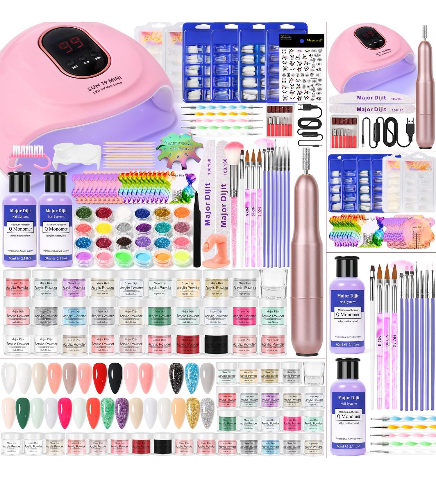 29 Colors Acrylic Nail Studio Set: 60ml Acrylic Liquid 72W UV Lamp & Gel Nail Design Starter Kit - Buy Online on GoSupps.com
