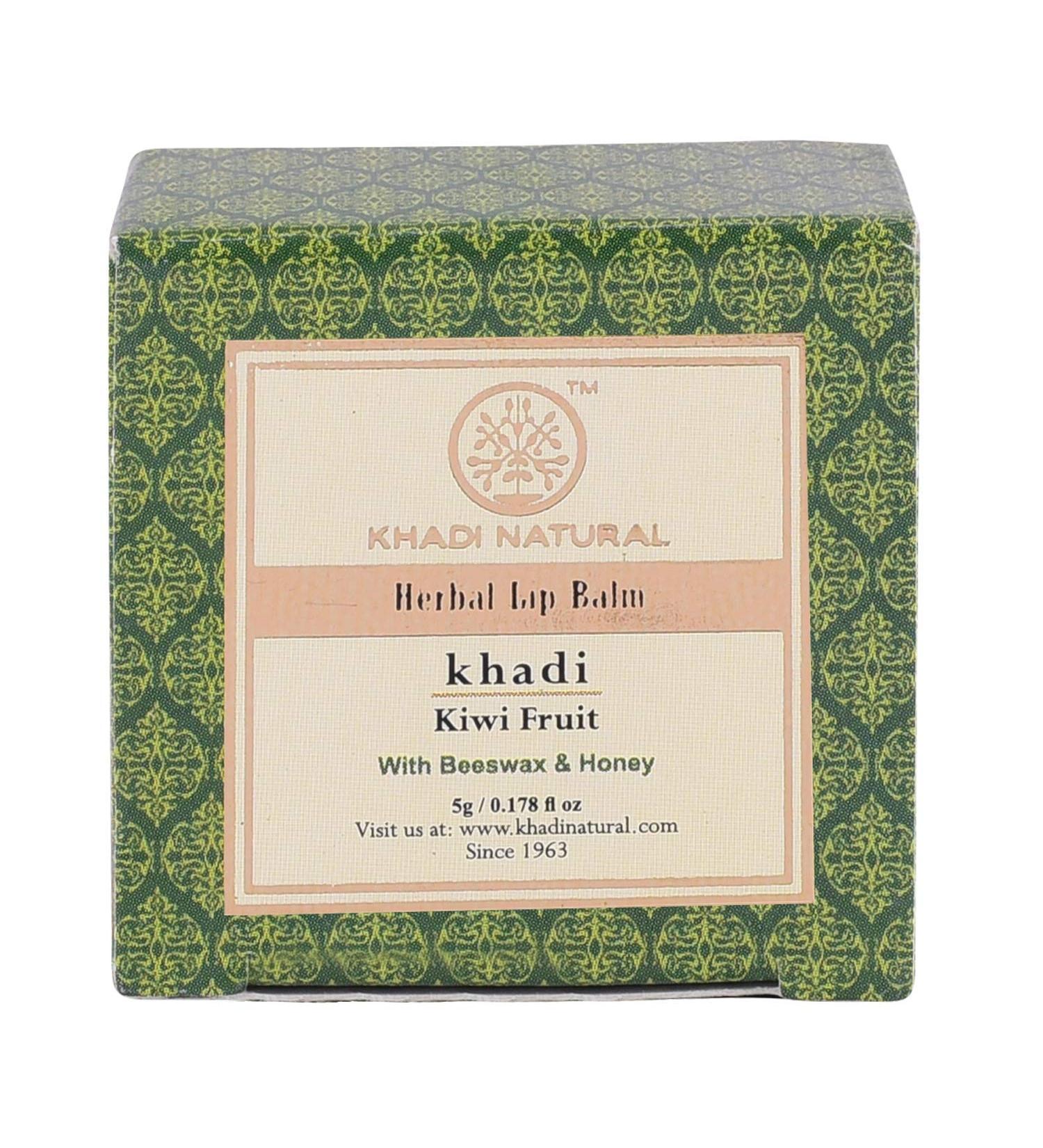 Khadii Kiwi Fruit Lip Balm | Herbal Beeswax & Honey Lip Care | Nourishing for Chapped Lips | Natural & Chemical-Free | Unisex 5g - Buy Online on GoSupps.com