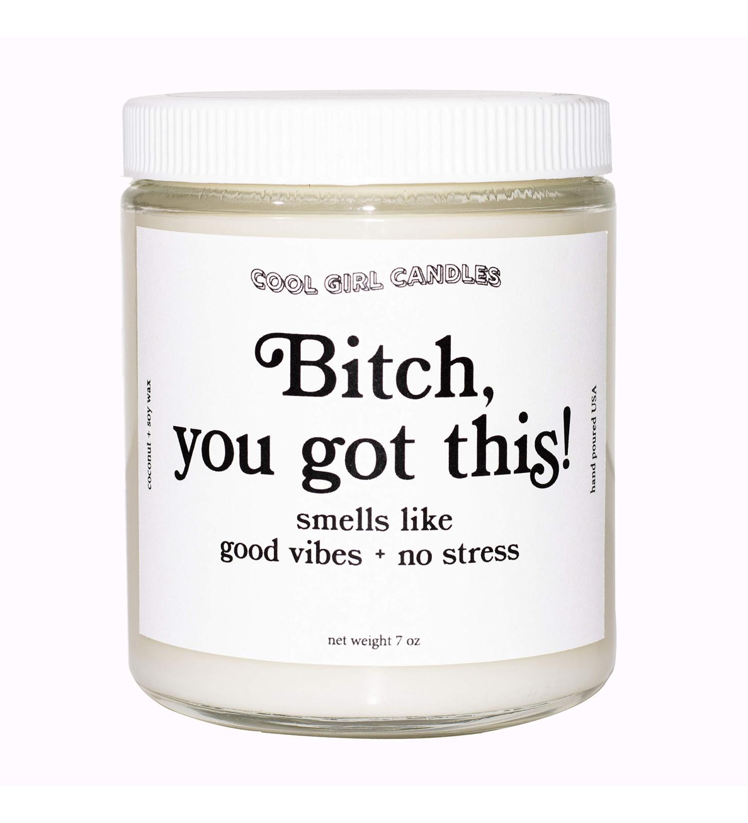 Cool Girl Candles - Bitch You Got This Cotton + Vanilla Scented Candle | All Natural Coconut Soy Wax | Strong Home Fragrance | Clean Burning Funny Gifts | 8.5 fl oz - Buy Online on GoSupps.com