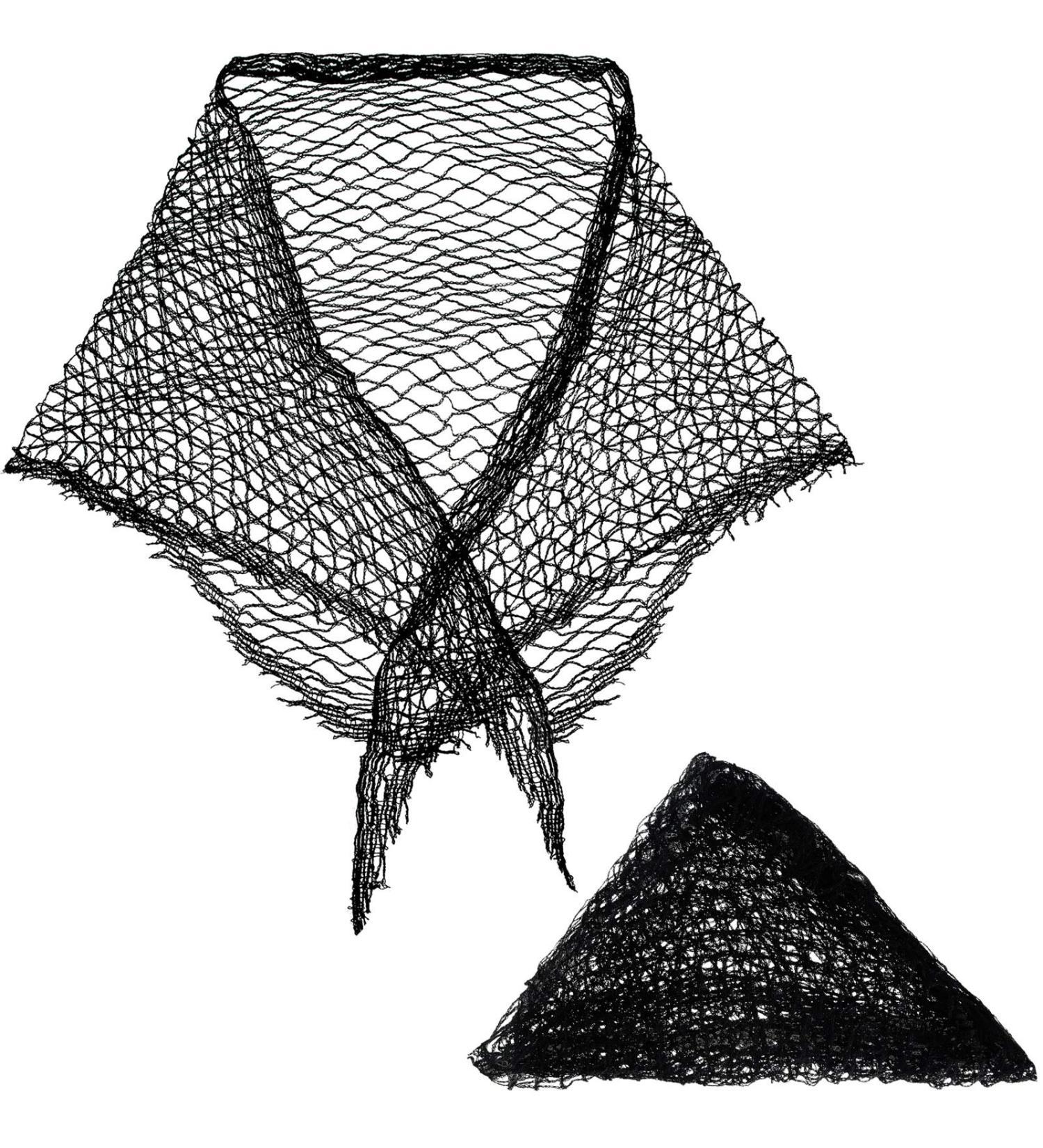 2 Pieces Cotton Triangle Hair Net for Rollers - Black | Women's Mesh Sleep Hair Net | Triangular Hair Setting Net - 35 x 35 x 57 Inches - Buy Online on GoSupps.com