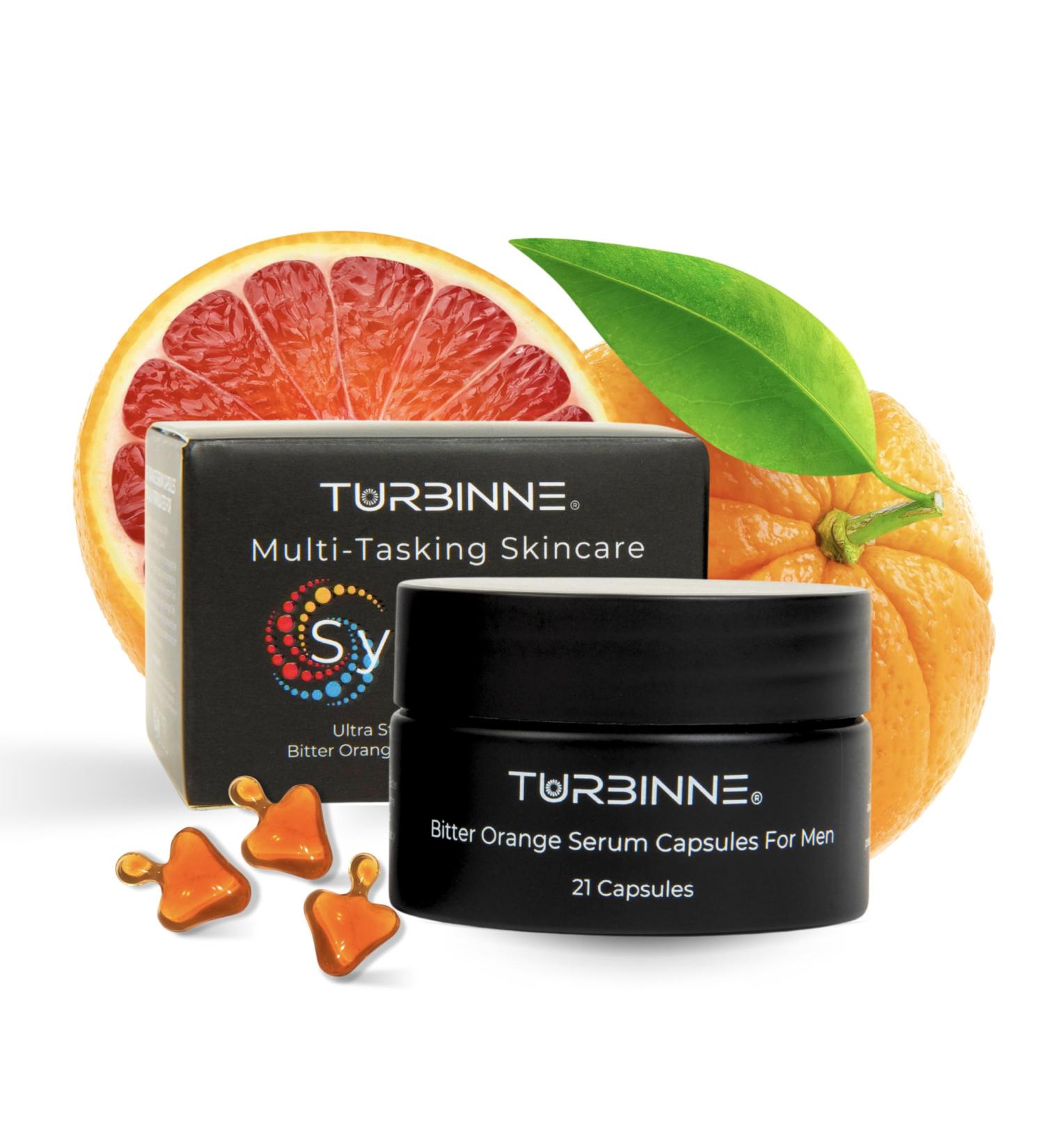 Turbinne Ultra Strength Bitter Orange Serum Capsules for Men - Anti-Aging Skin Tightening Acne & Wrinkle Reduction | International Shipping - Buy Online on GoSupps.com