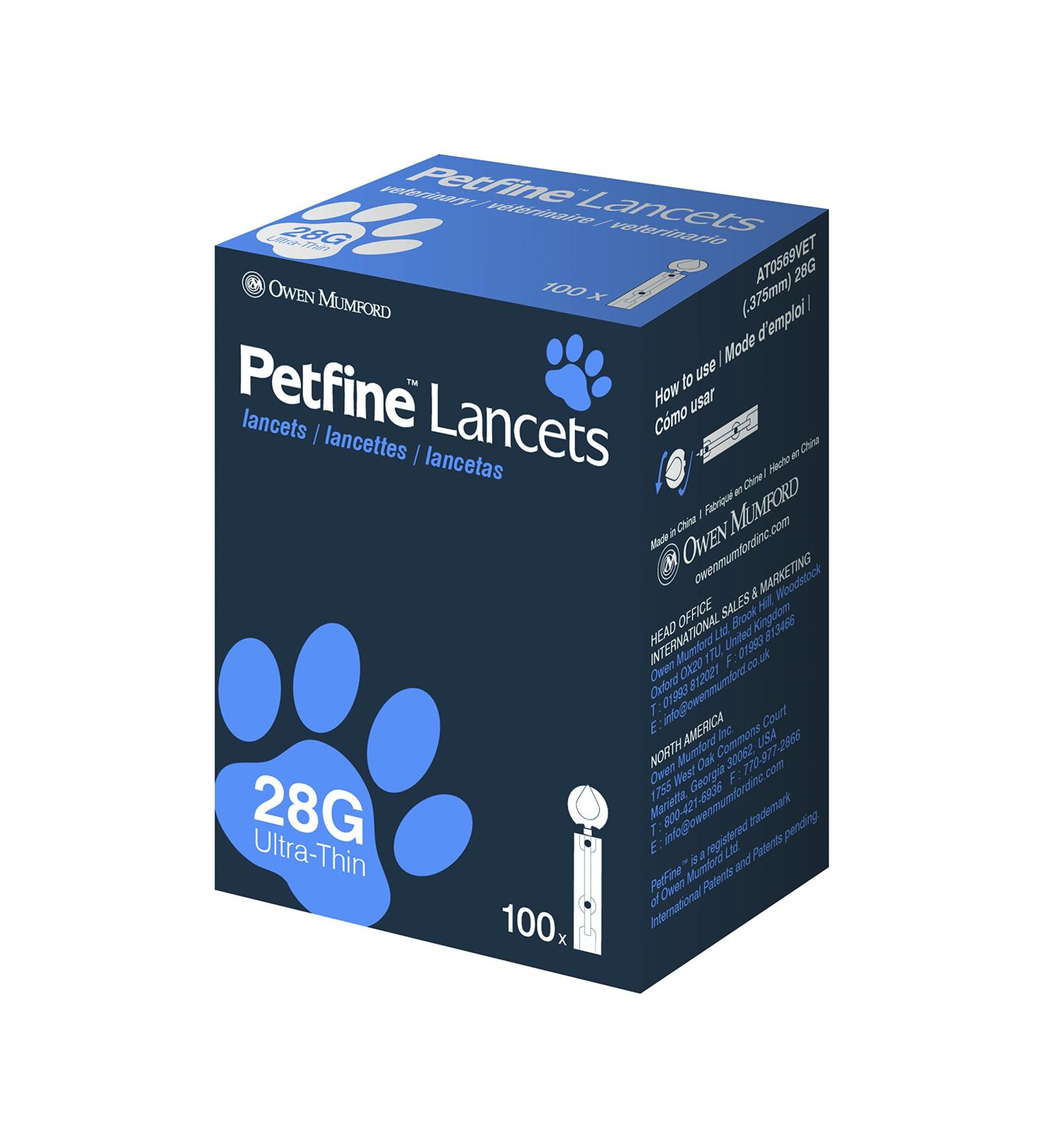 Owen Mumford PetFine Lancets 100 Count - Premium Quality for Pet Glucose Testing - Buy Online on GoSupps.com
