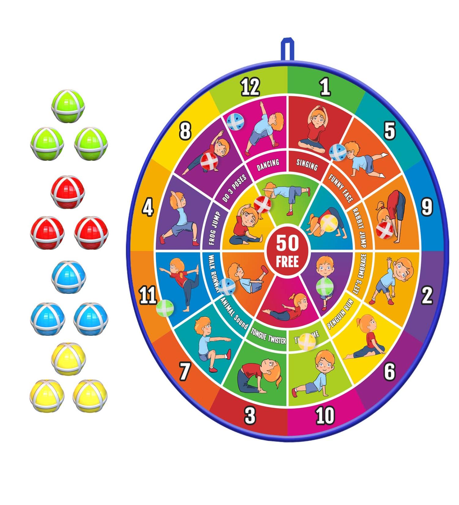 Large 29-inch BooTaa Dart Board for Kids with Sticky Balls | Indoor/Outdoor Fun Game for Boys and Girls | Perfect Birthday Gift for 3-12 Year Olds - Buy Online on GoSupps.com