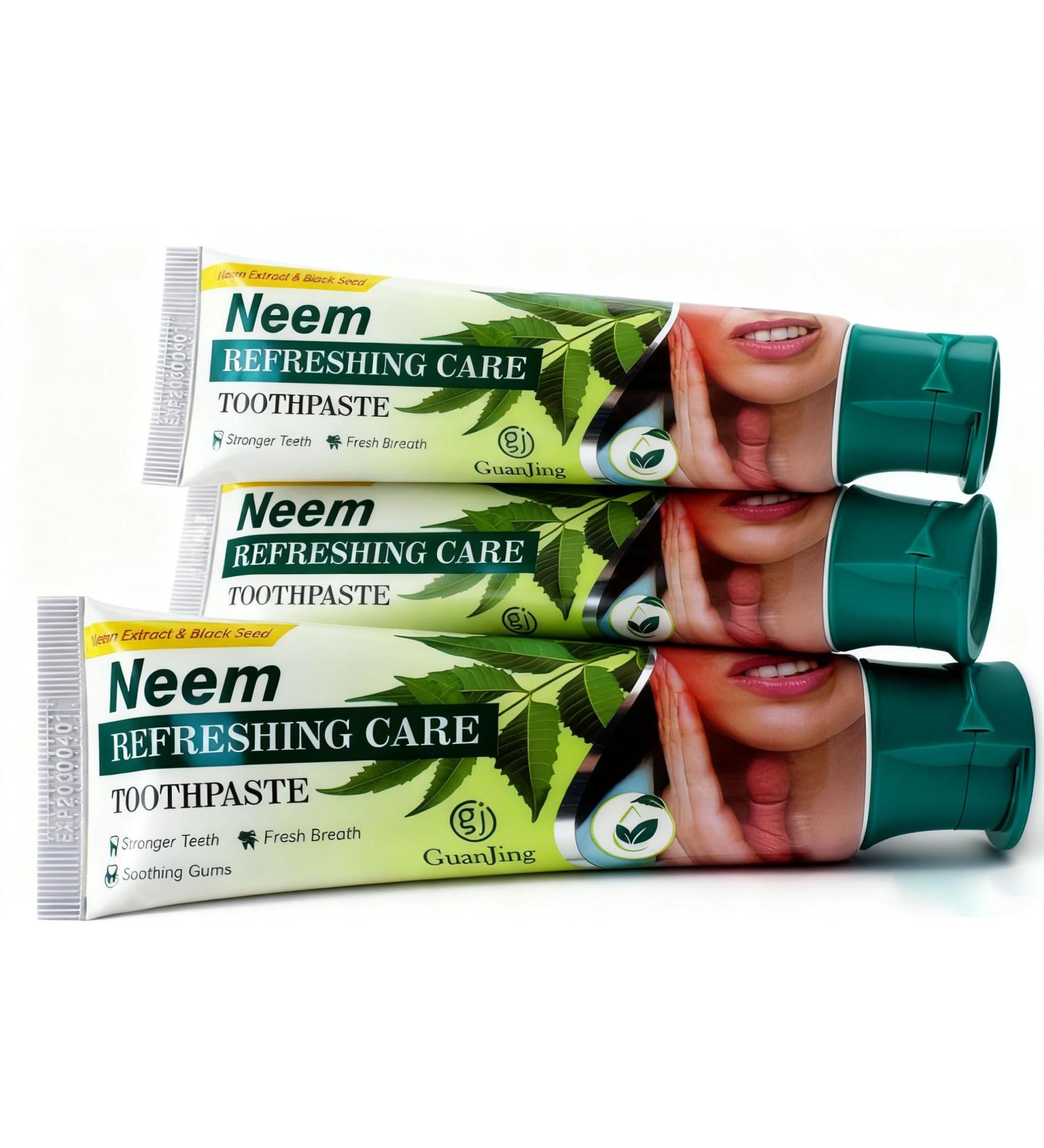 NEEM 7 in 1 Toothpaste-Organic Herbs-Neem Black Seed & Xylitol for Anti Cavity-Cardamom & Mint for Taste & Freshness-Baking Soda for Excellent Cleaning-No Fluoride No Paraben - 3.53Oz(Pack of 3) - Buy Online on GoSupps.com