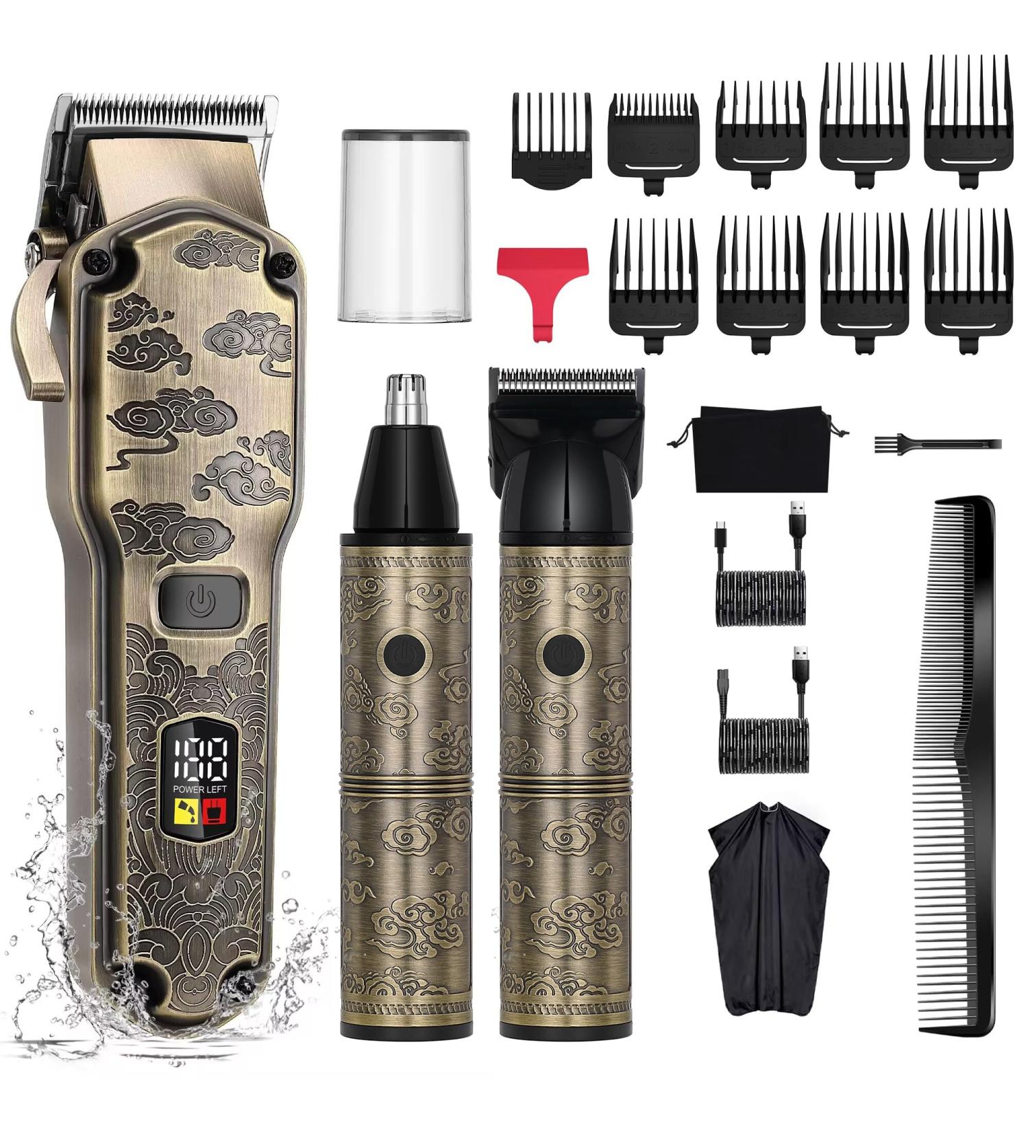 Hatteker Hair Clipper for Men - Waterproof Electric Trimmer Cordless Shaving Kit & Nose Hair Trimmer - Perfect Birthday Gift for Dad - Buy Online on GoSupps.com