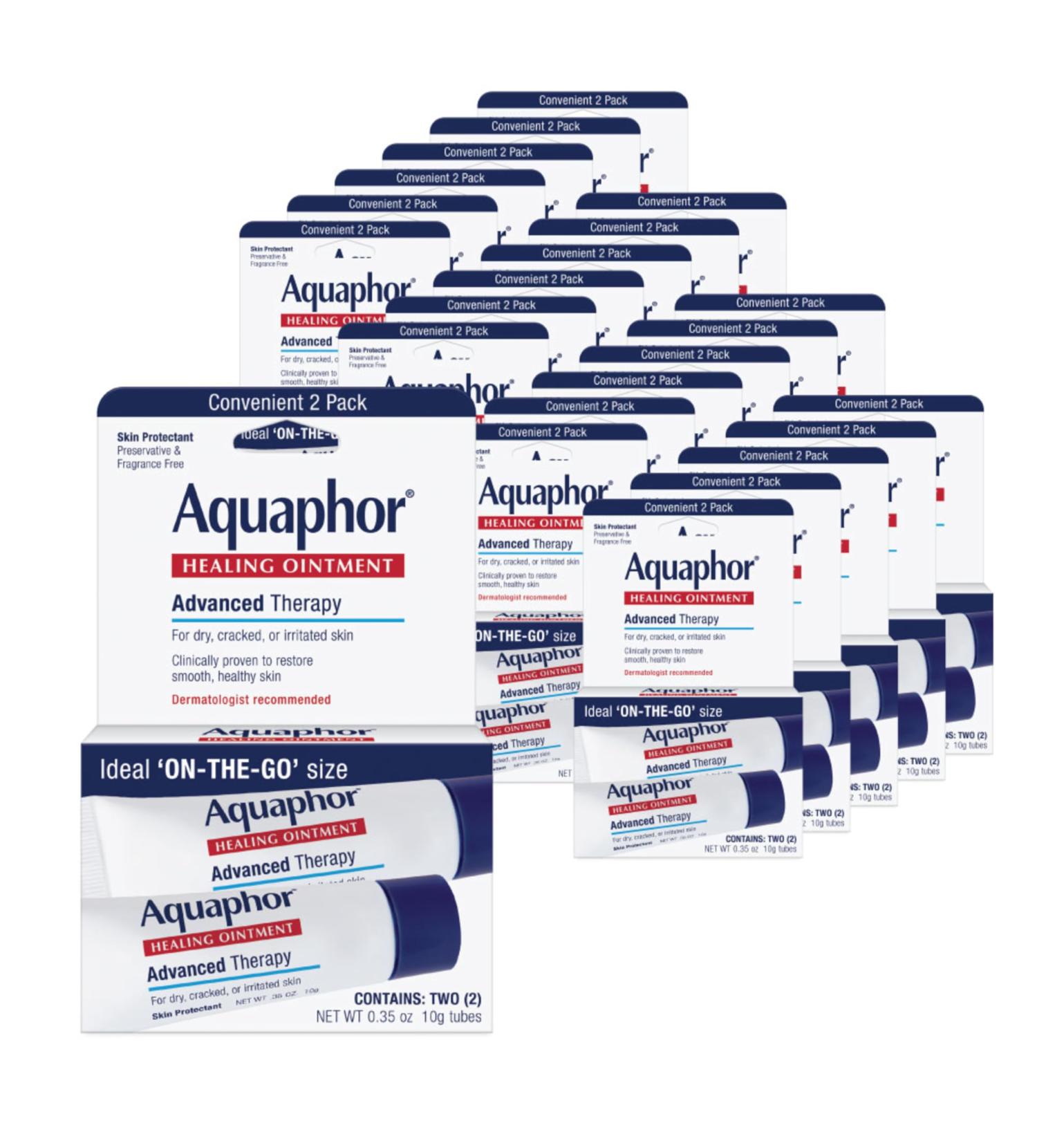 Aquaphor Healing Ointment Advanced Therapy Skin Protectant Dry Skin Body Moisturizer 0.35 Oz Tube Pack of 2 - Buy Online on GoSupps.com