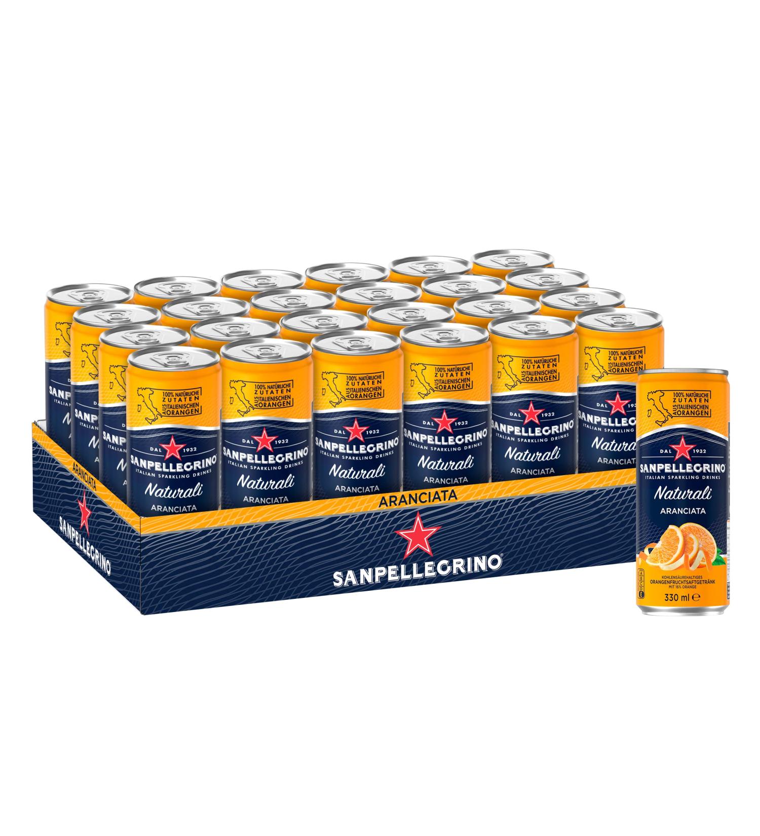 Buy Sanpellegrino Aranciata Orange Lemonade 330ml - 24 Pack | Refreshing Italian Citrus Drink with 16% Juice - Buy Online on GoSupps.com